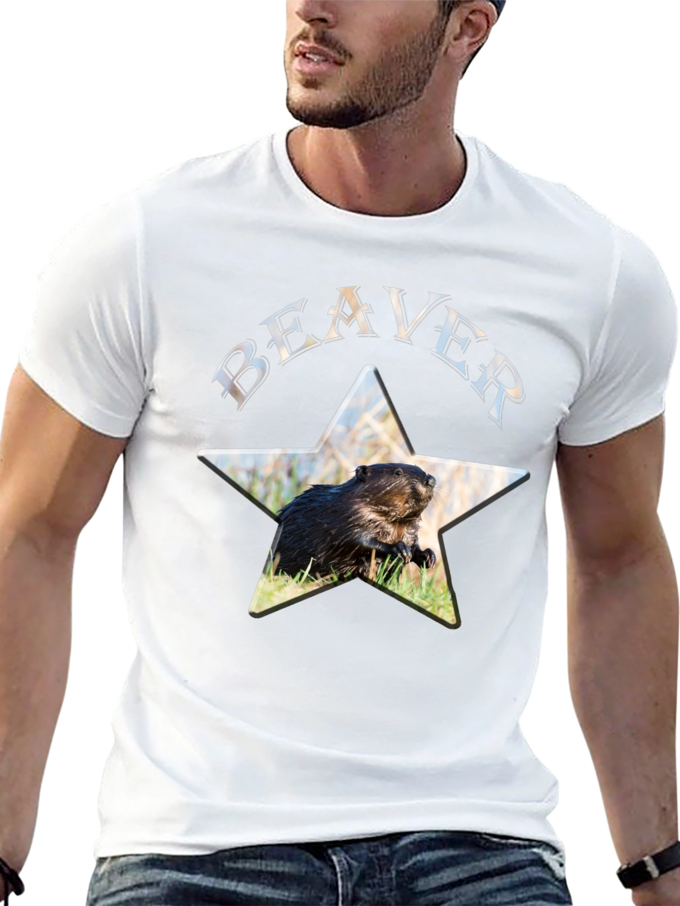 Beaver Star Graphic Black T-Shirt