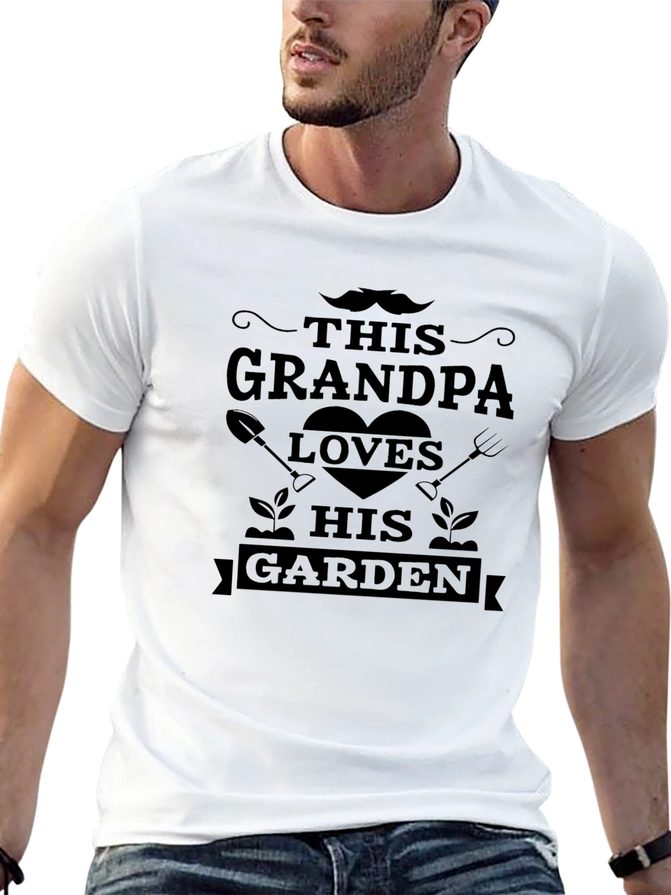 Grandpa Loves His Garden Black T-Shirt