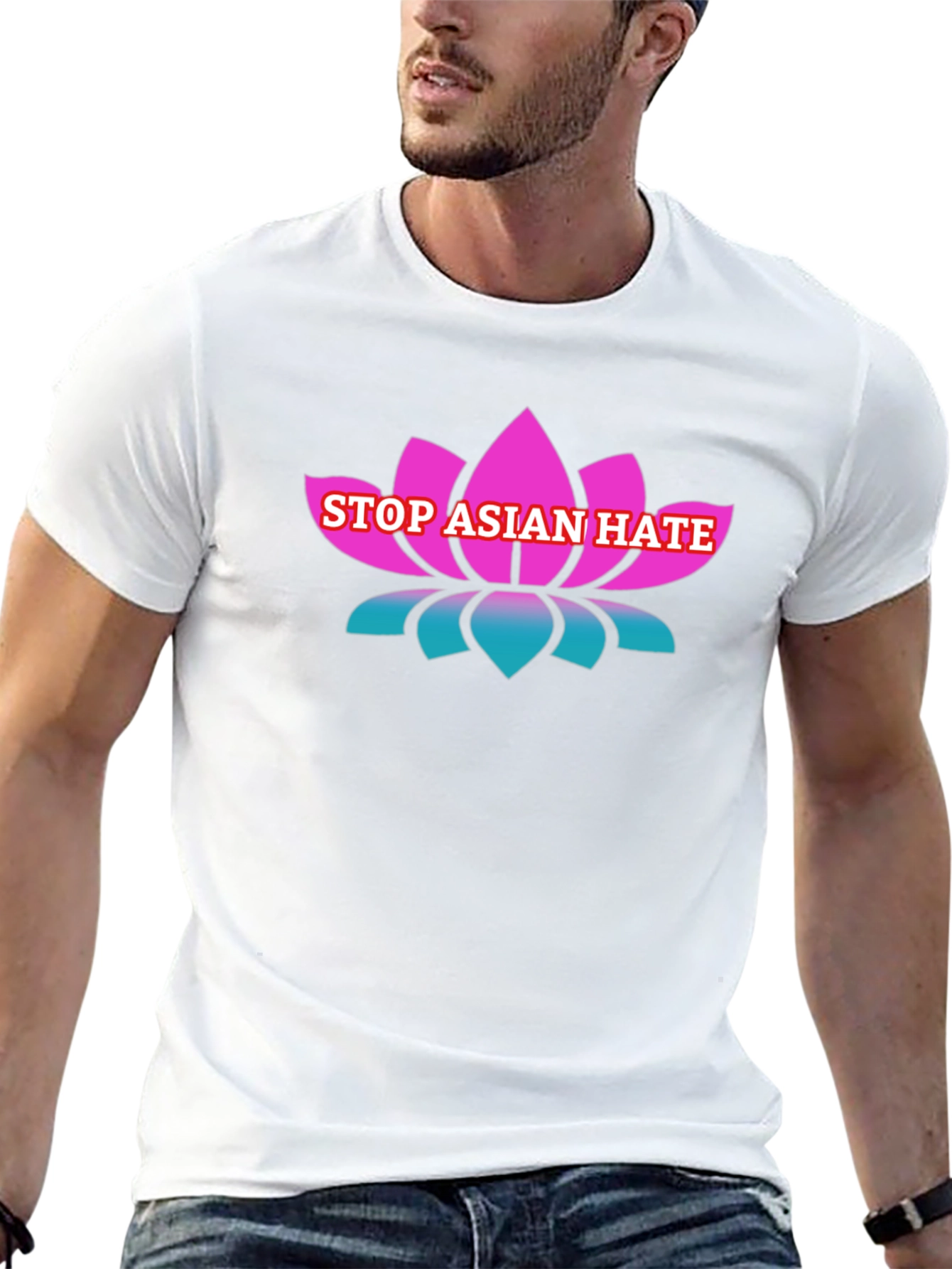Stop Asian Hate T-Shirt Lotus Flower Design