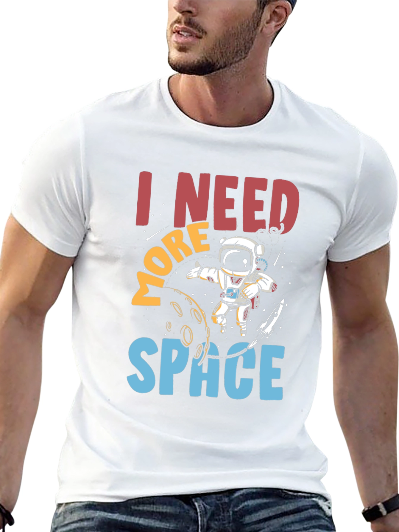 I Need More Space Astronaut Graphic T-Shirt