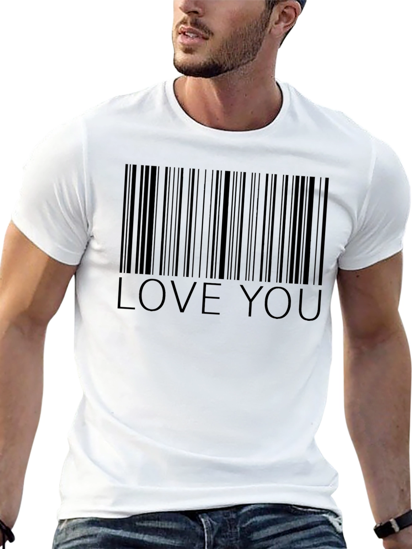 Love You Barcode Black T-Shirt - Unique Graphic Tee
