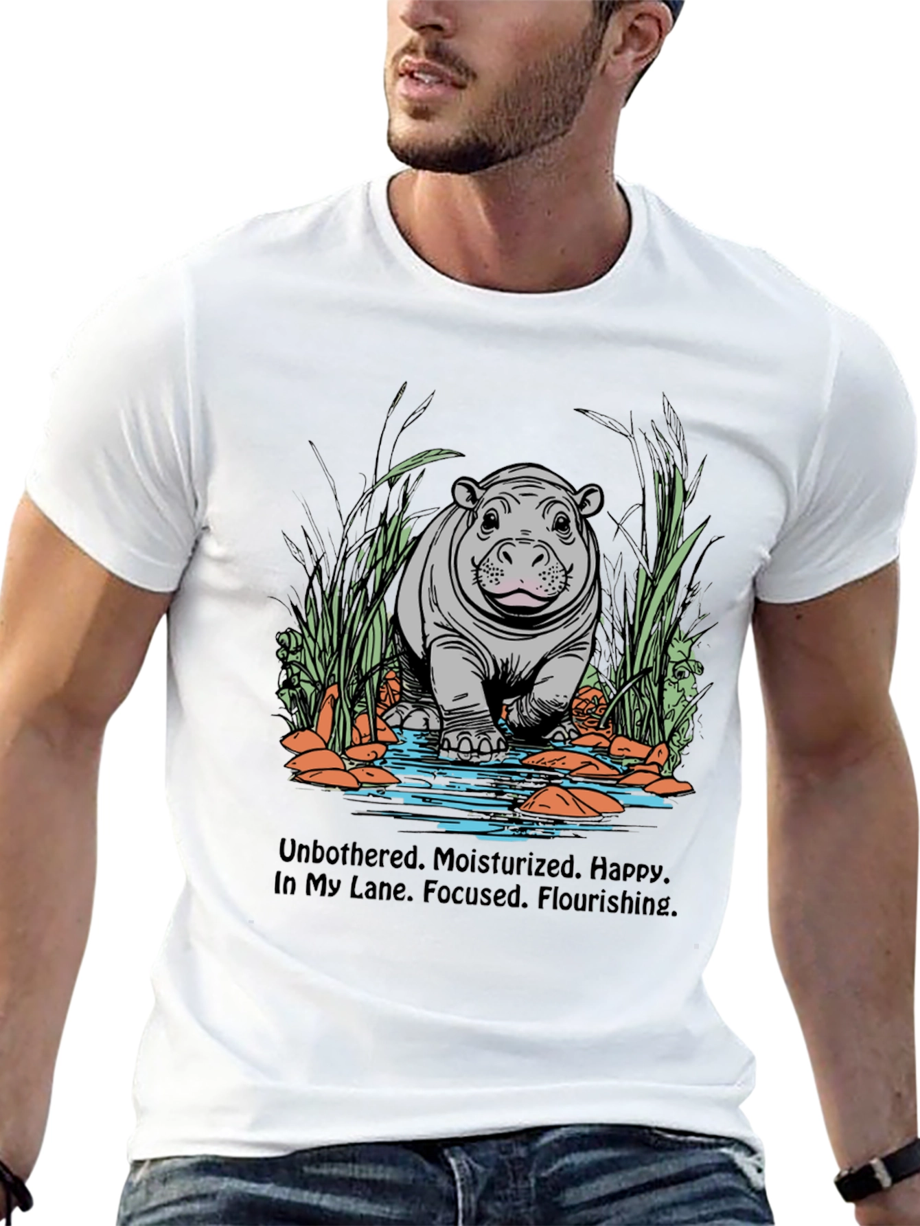 Hippo Motivation Black T-Shirt