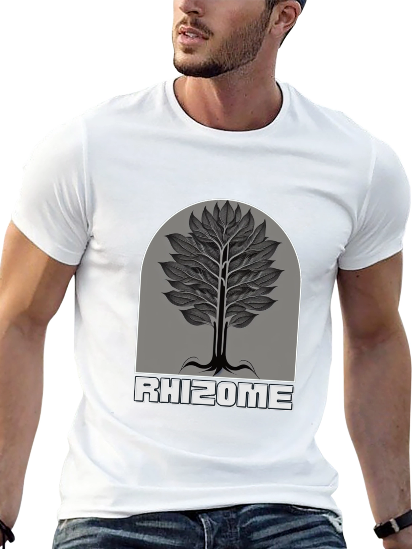 Rhizome Tree Graphic Print Black T-Shirt