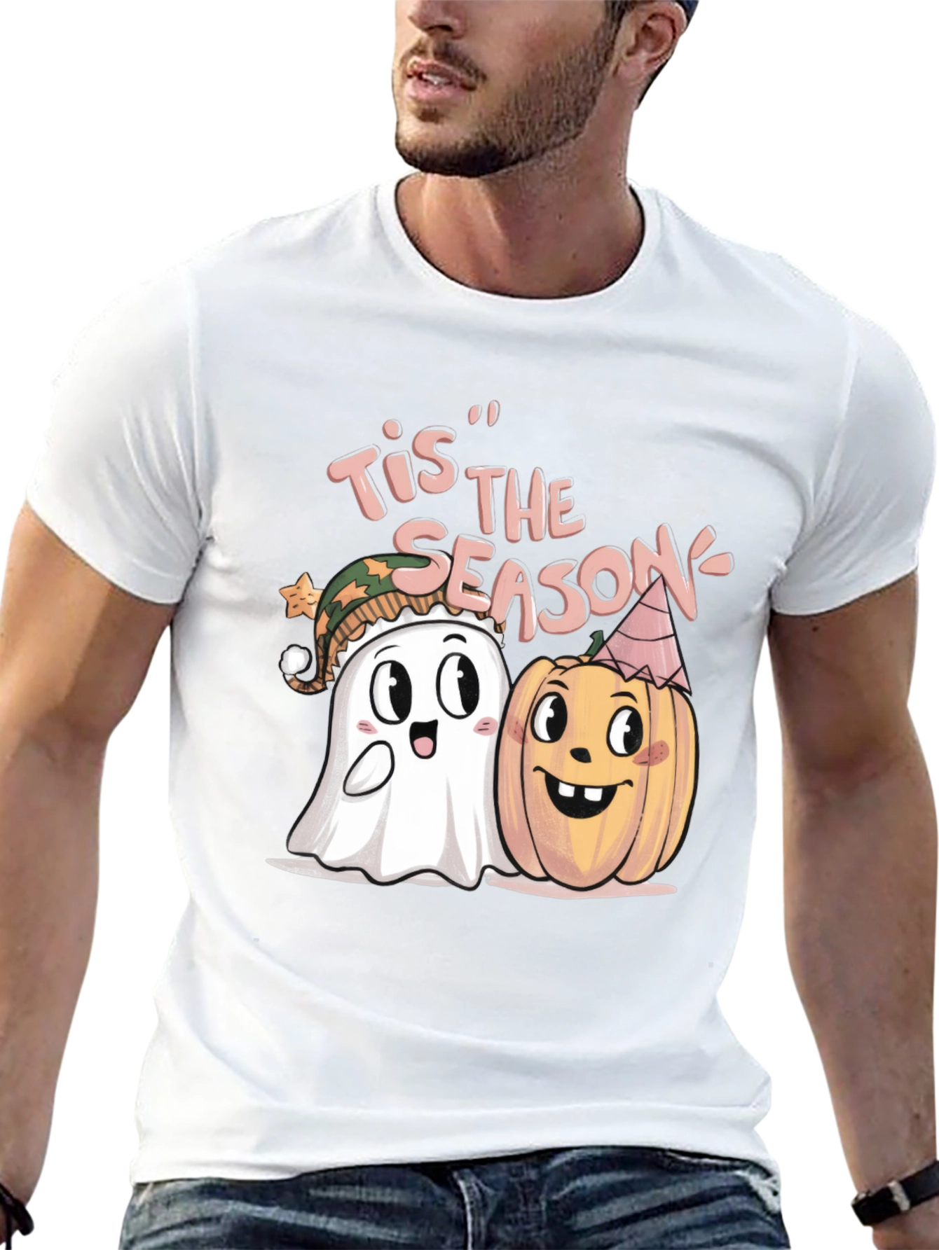 Tis the Season Halloween Ghost & Pumpkin T-Shirt