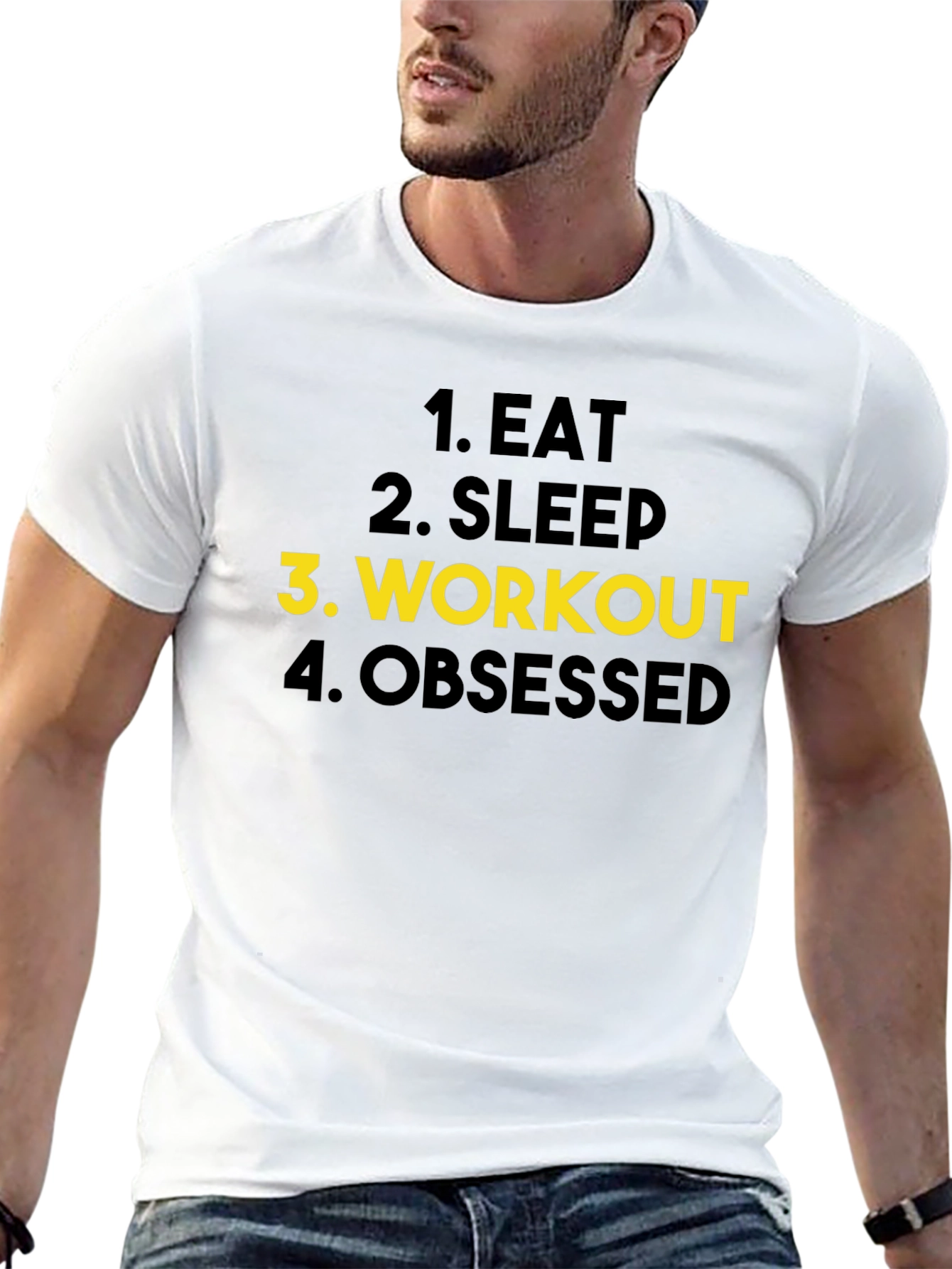 Eat Sleep Workout Obsessed Black T-Shirt