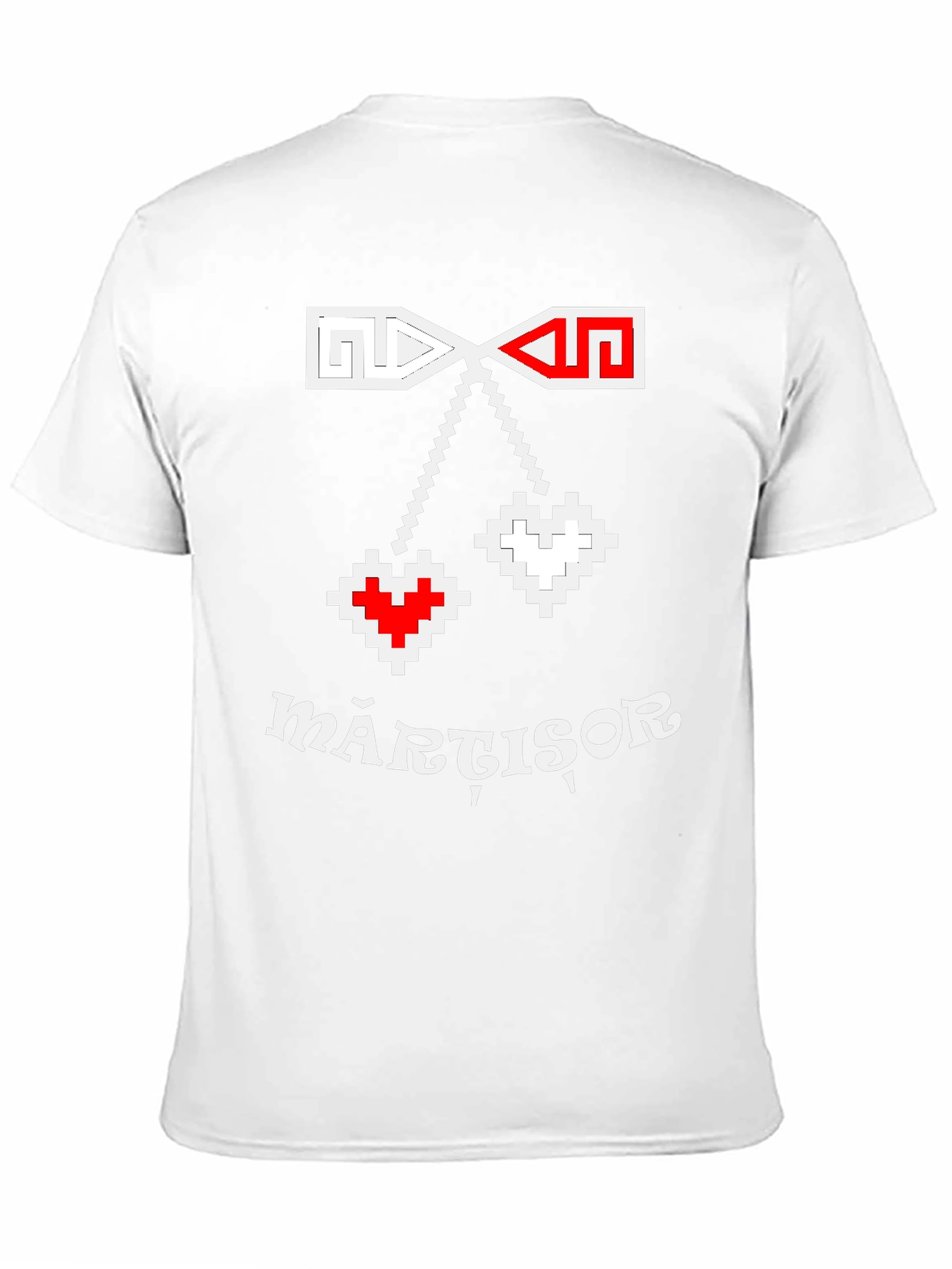 Martisor T-Shirt: Pixel Heart Romanian Spring Tradition