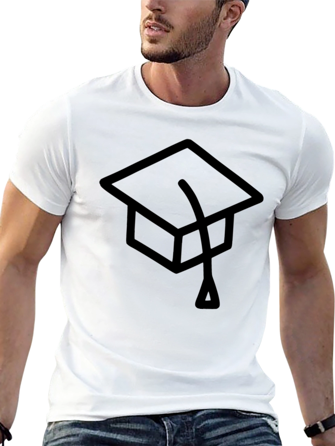 Graduation Cap Graphic Tee - Classic Black T-Shirt
