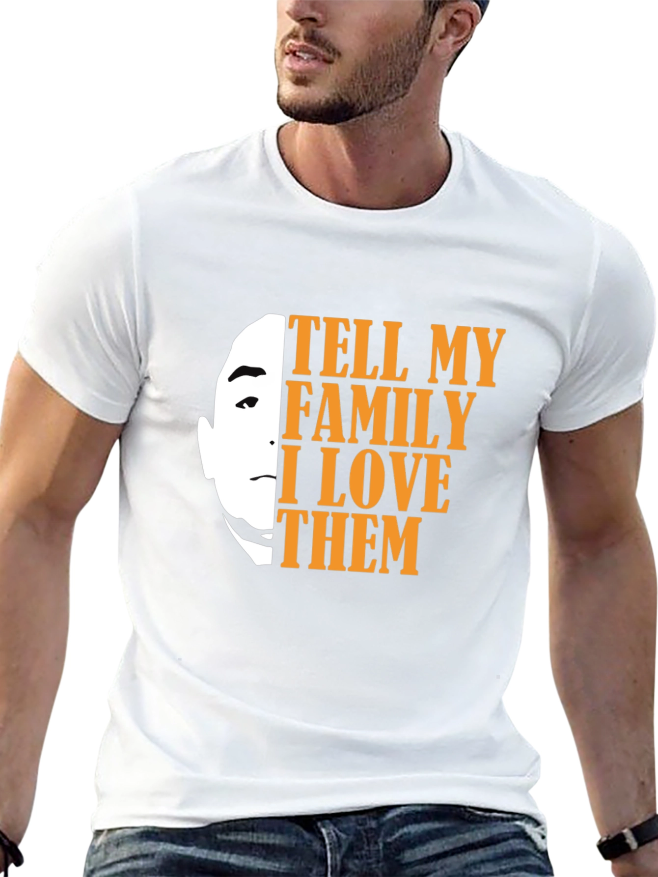 Tell My Family I Love Them Black Graphic Tee
