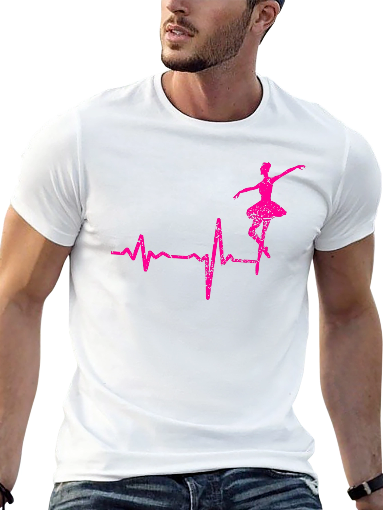 Ballerina Heartbeat Graphic Tee - Dance Lover Shirt