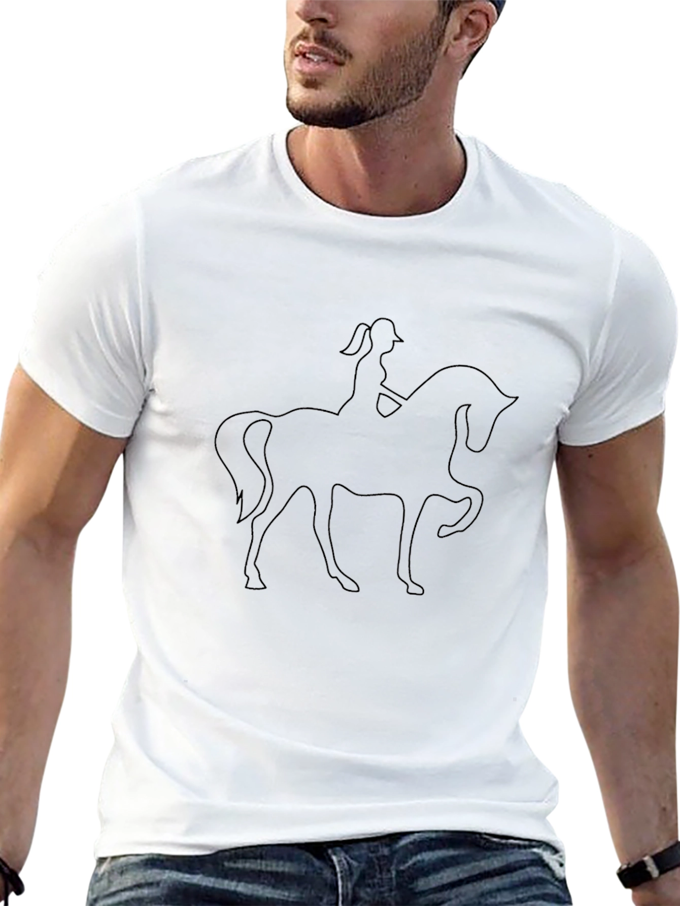 Equestrian Silhouette Tee - Classic Black