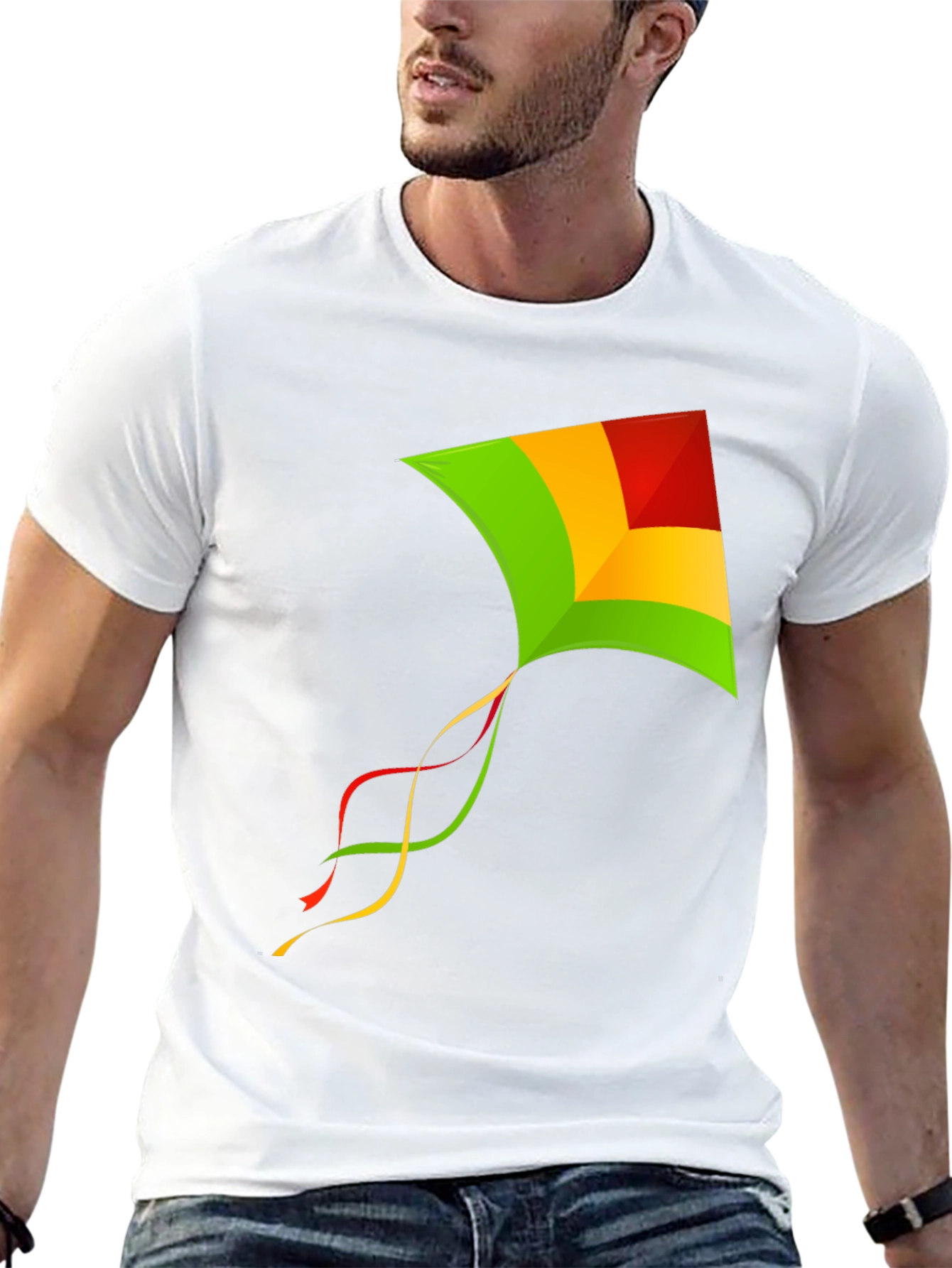 Kite Graphic Tee - Stylish Mens Black T-Shirt