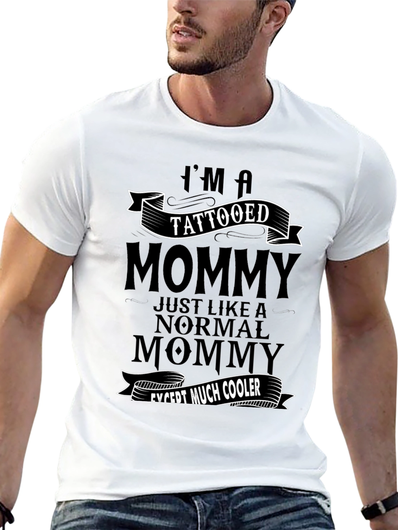 Tattooed Mommy Black Graphic T-Shirt