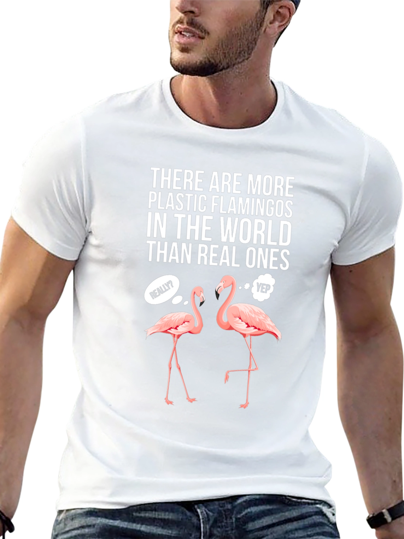 Flamingo T-Shirt - More Plastic Than Real!