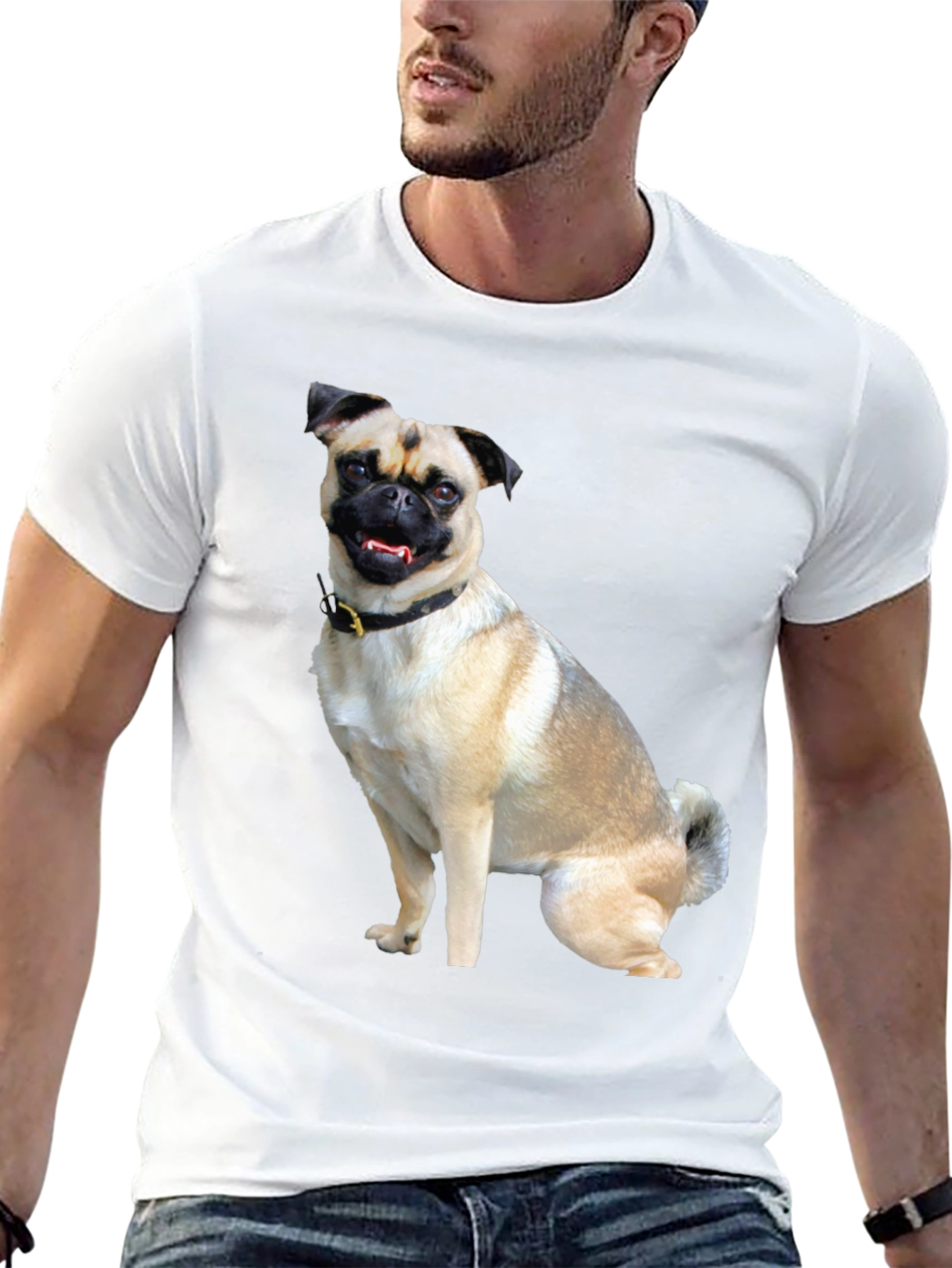 Pug Dog Graphic Black T-Shirt