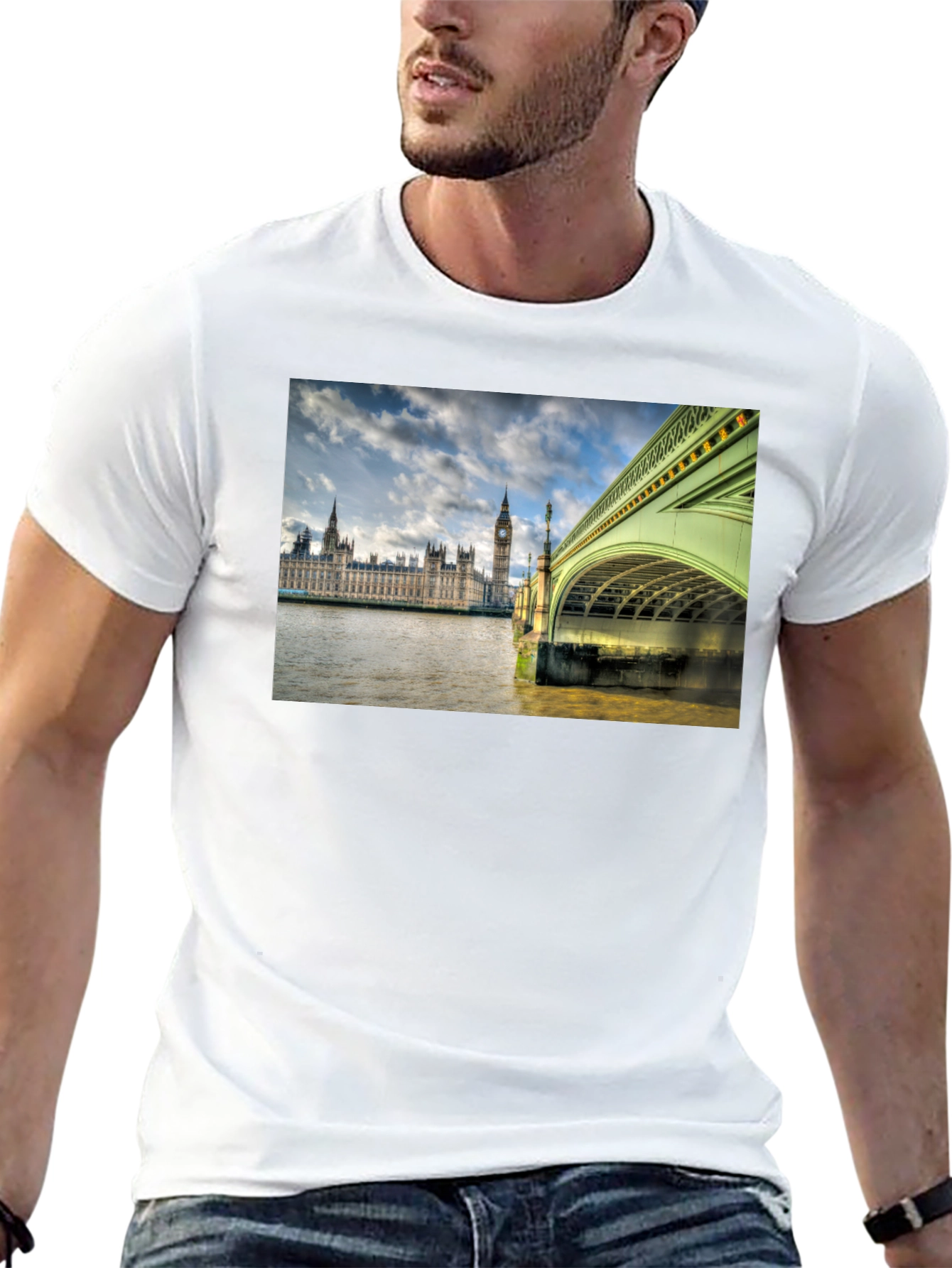 London Bridge Graphic Tee - Black Cotton T-Shirt