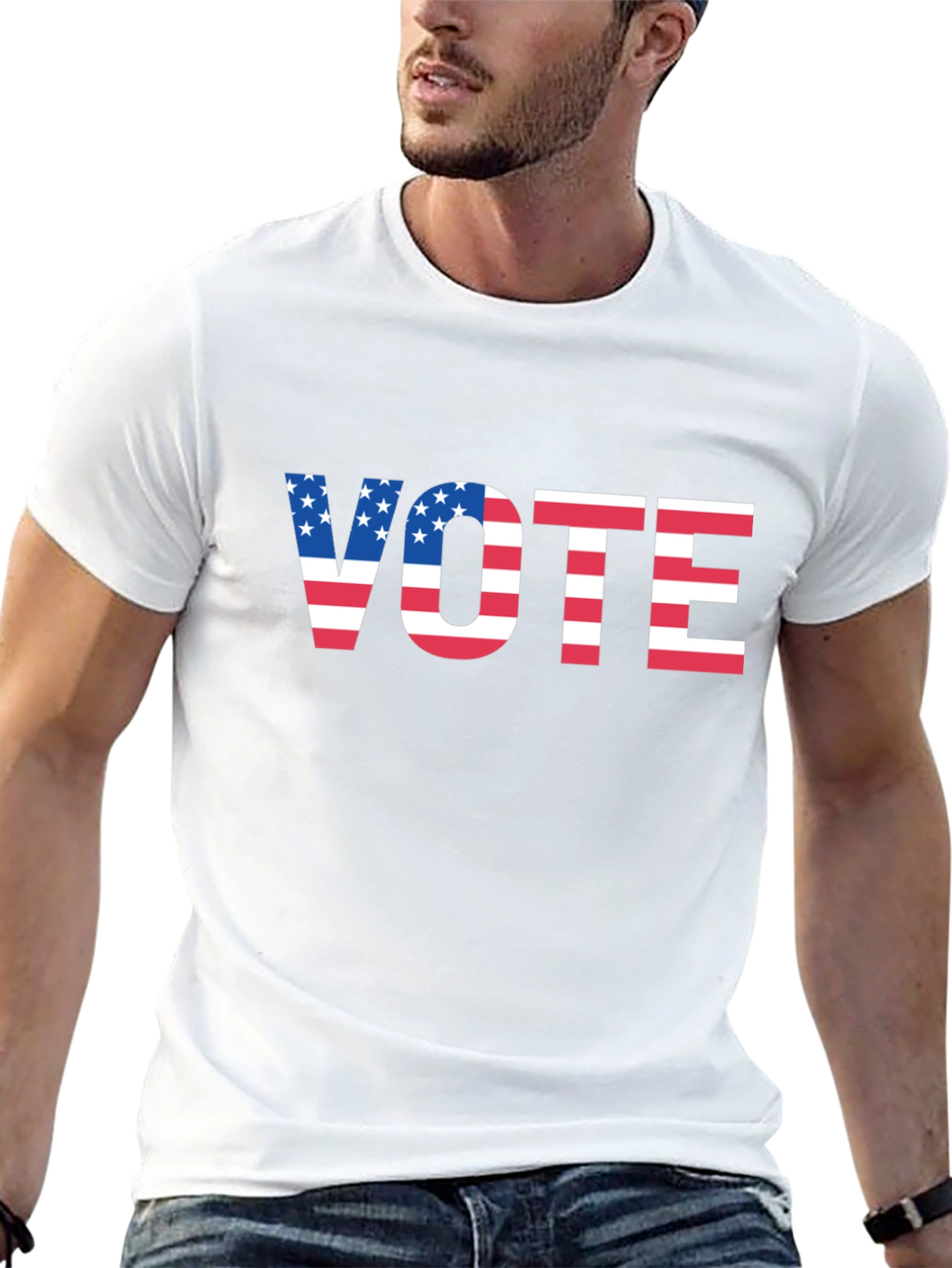 Vote USA Flag Graphic Tee - Patriotic Election Shirt