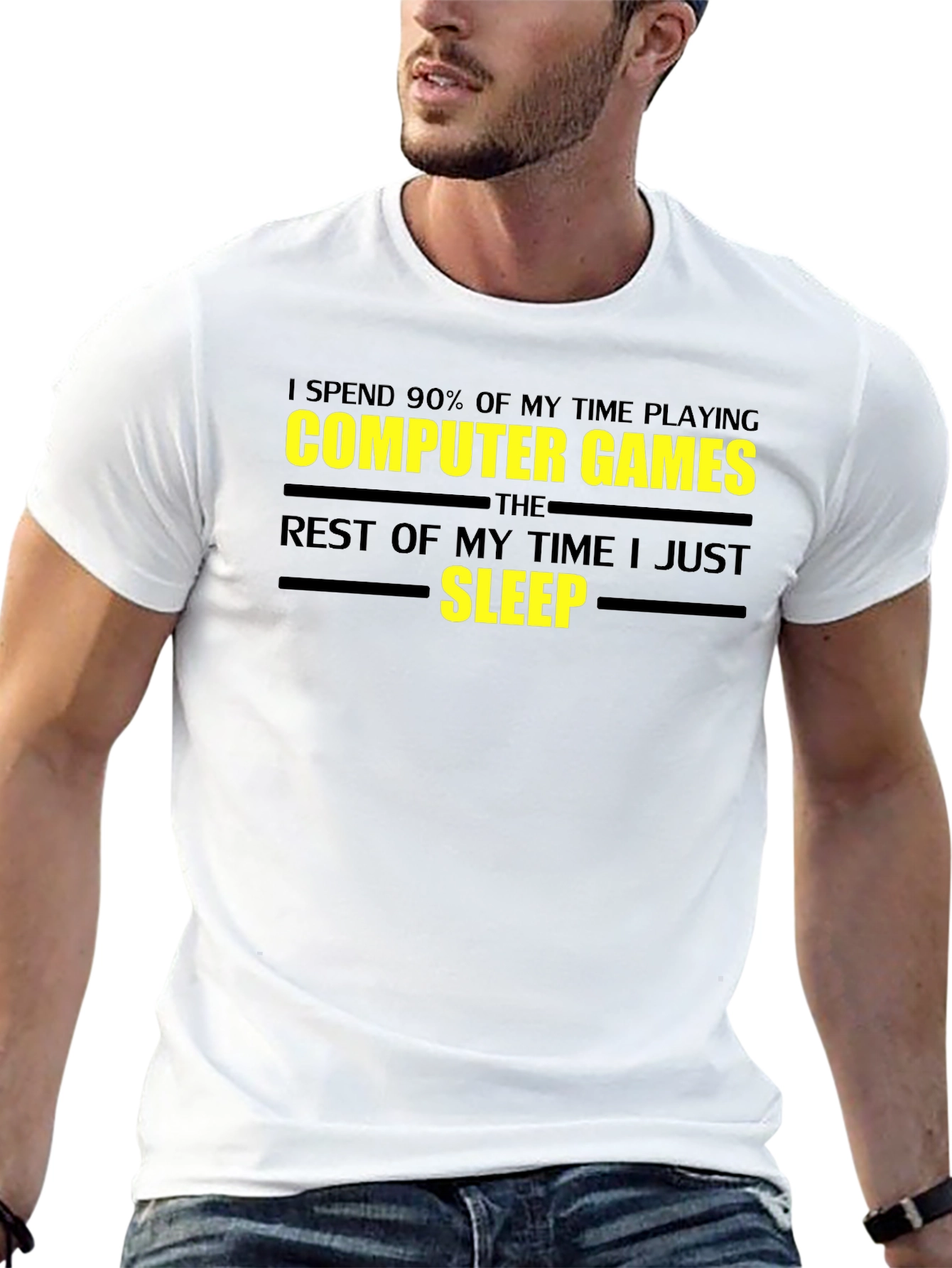 Gamer T-Shirt - Sleep Computer Games Graphic Tee