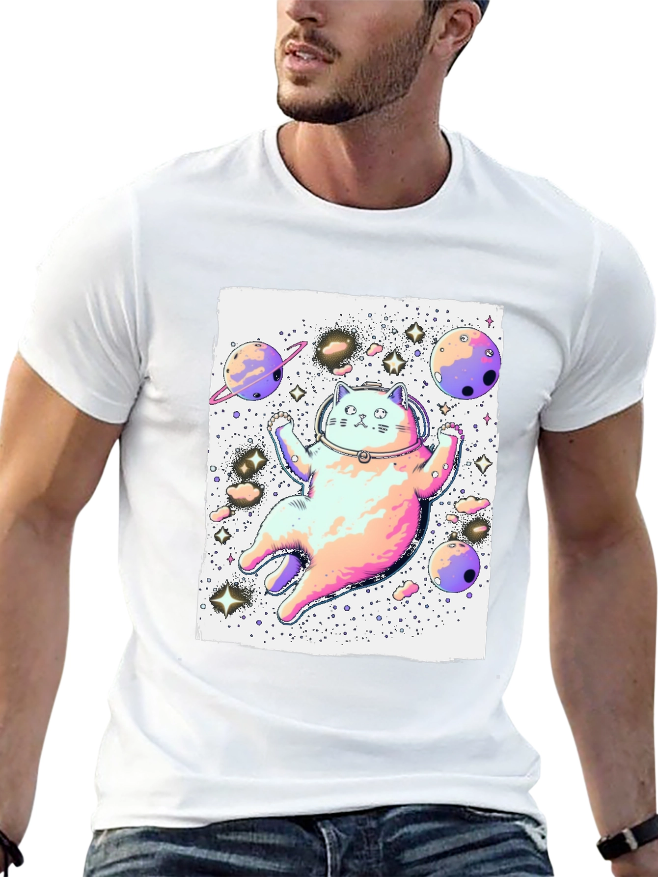 Space Cat Graphic T-Shirt
