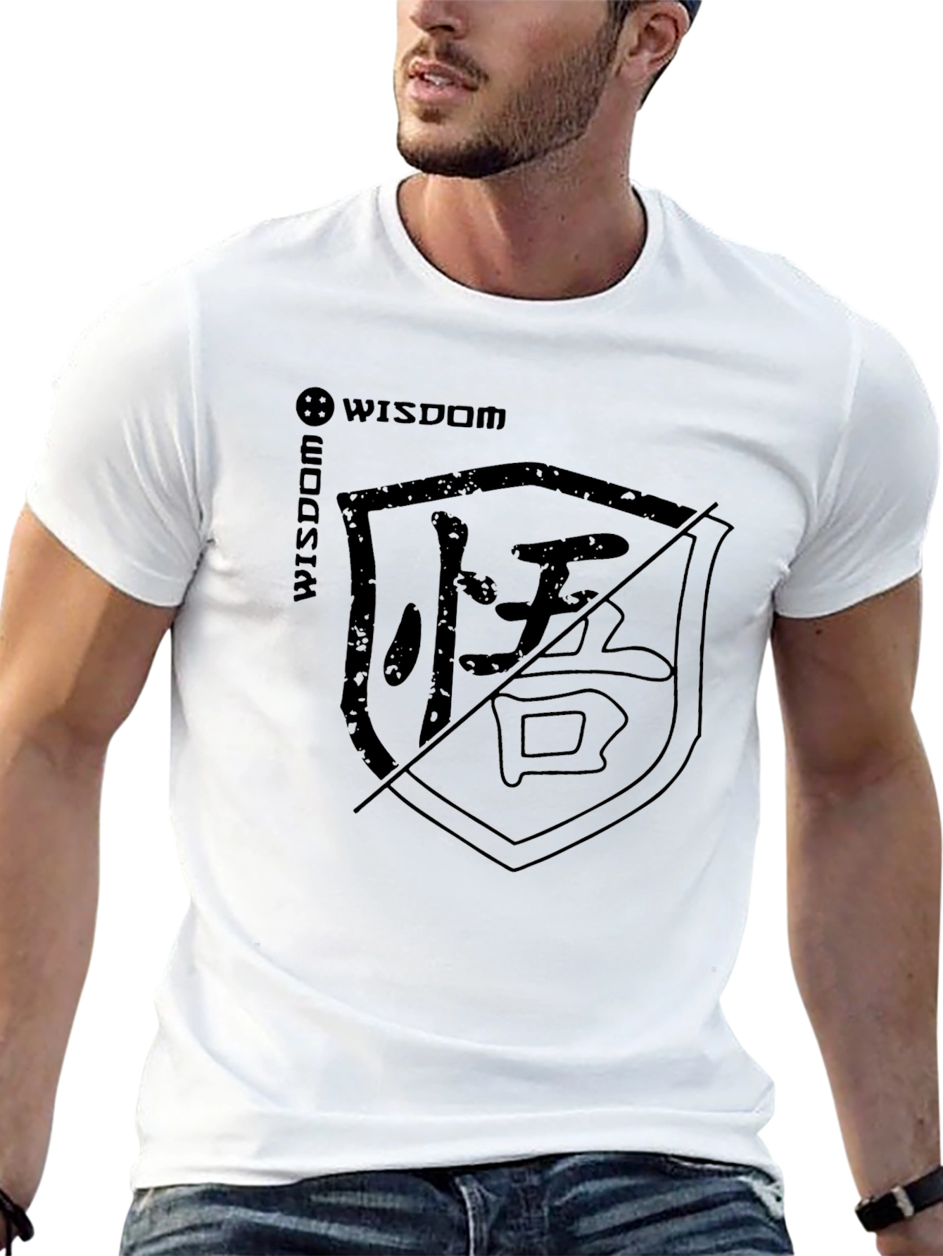 Wisdom Graphic Print Black T-Shirt
