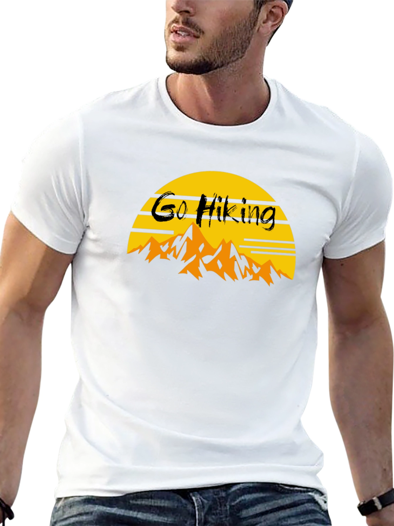 Go Hiking Black T-Shirt - Nature Adventure Tee