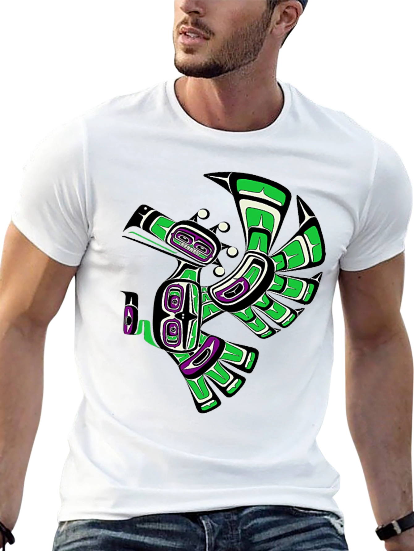 Native American Art Raven Black T-Shirt
