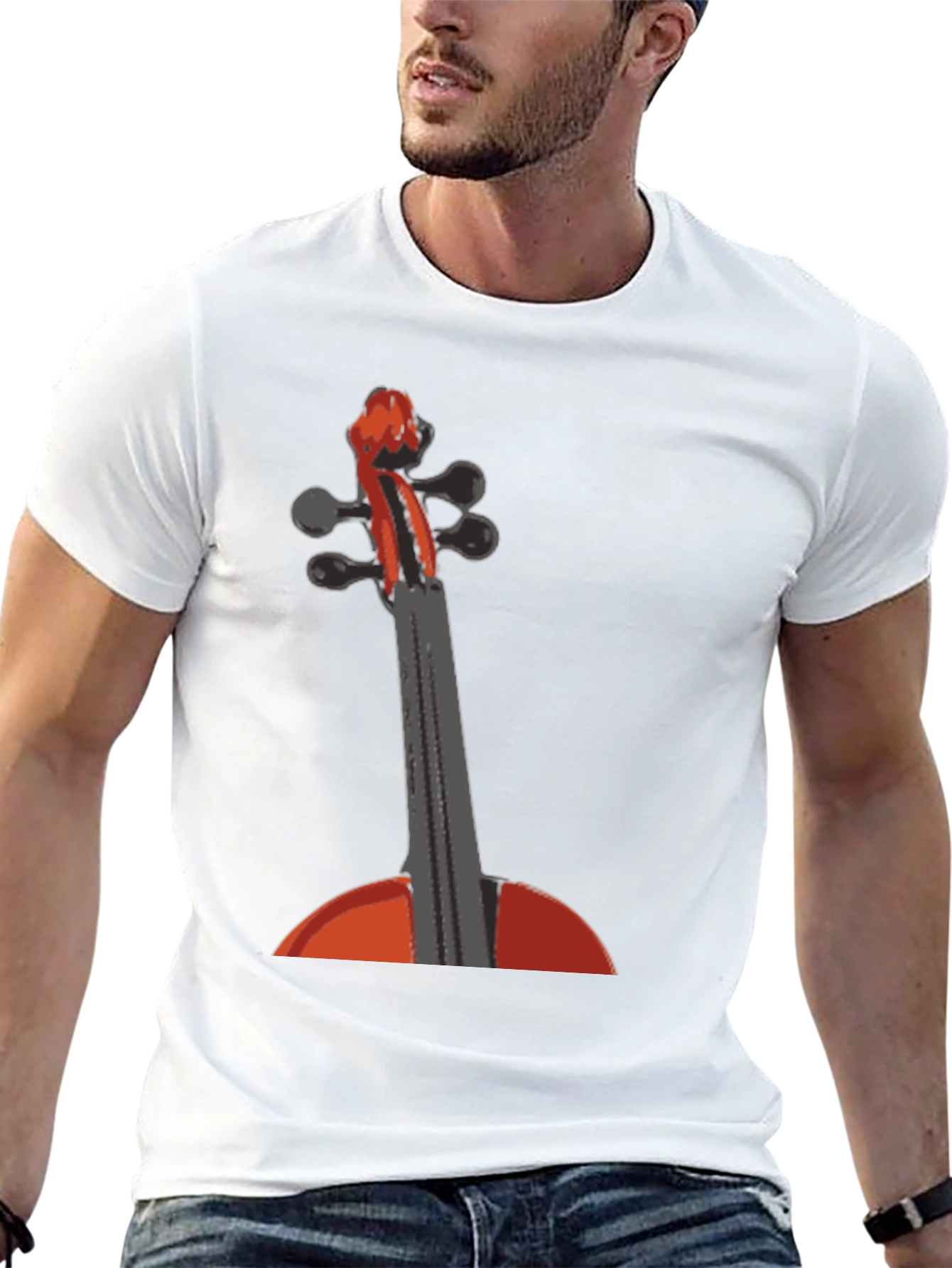 Violin Graphic Tee - Music Lovers T-Shirt