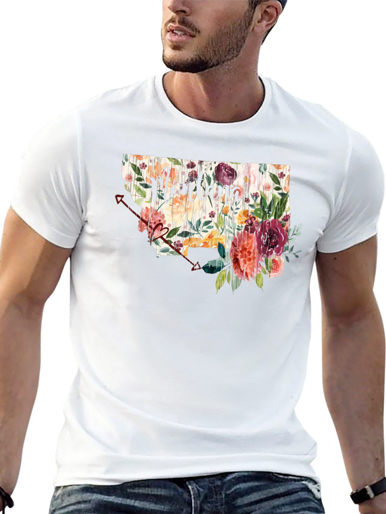 Floral Montana State Graphic Tee