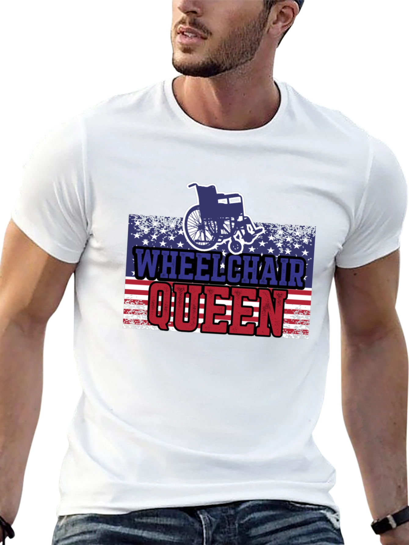Wheelchair Queen USA Patriotic T-Shirt