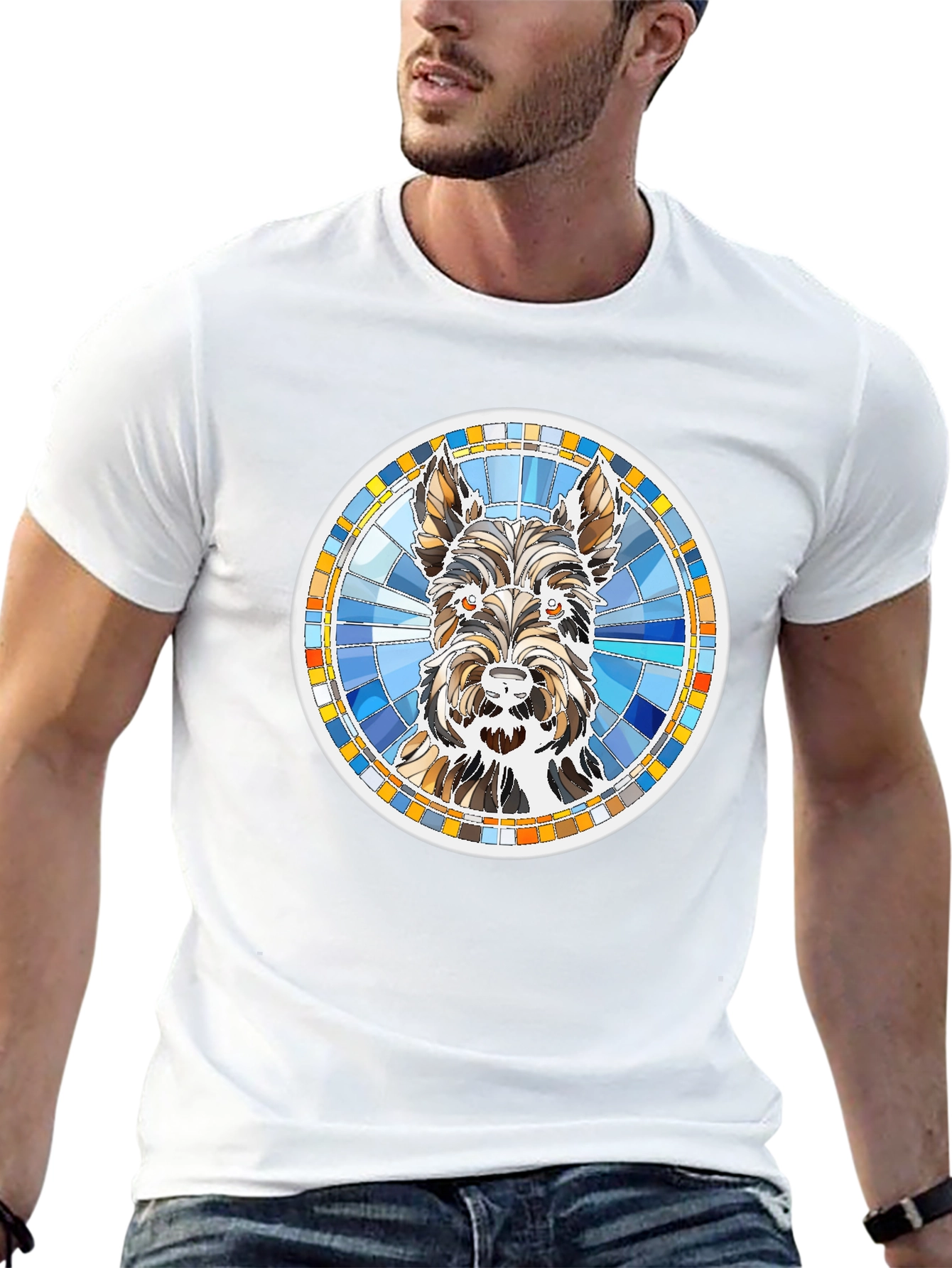 Dog Breed Graphic Tee - Round Mosaic Design