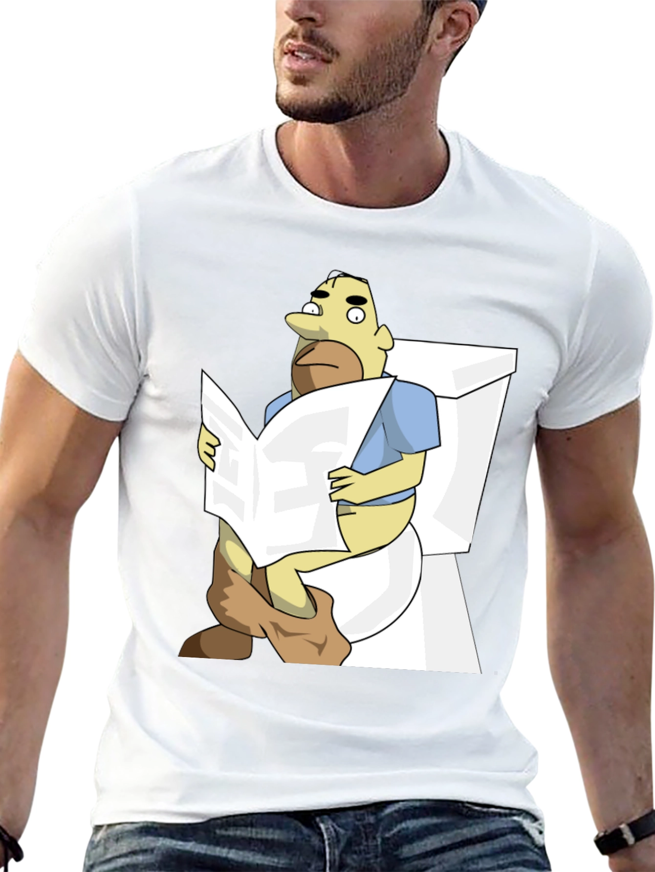 Toilet Time T-Shirt: Funny Cartoon Graphic Tee