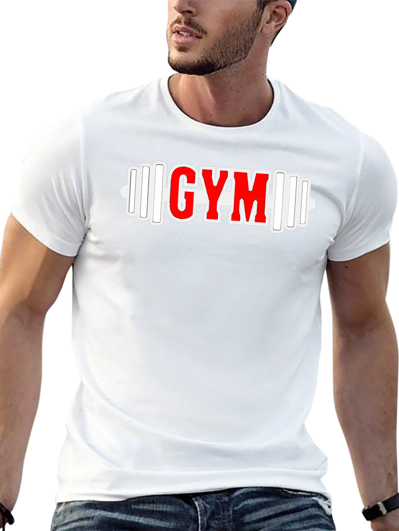 GYM Barbell Graphic Tee - Black Fitness Shirt