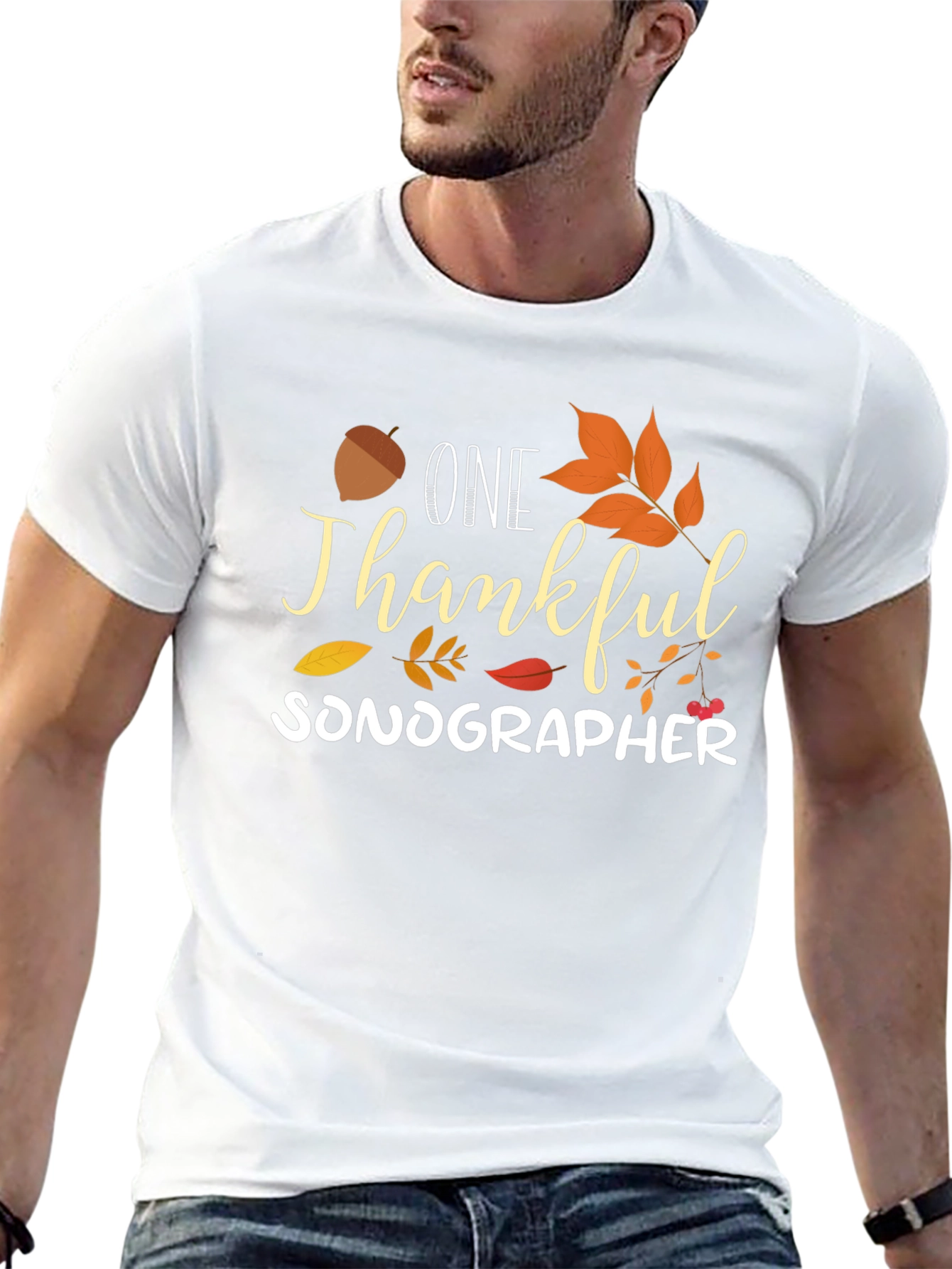 Thankful Sonographer T-Shirt - Fall Thanksgiving Tee