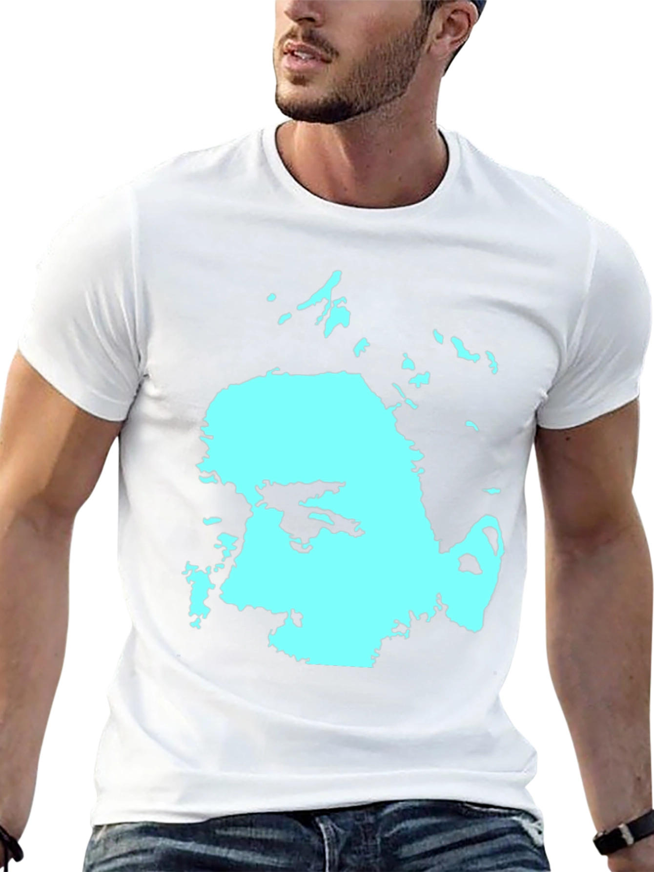 Abstract Face Graphic Black Cotton Tee