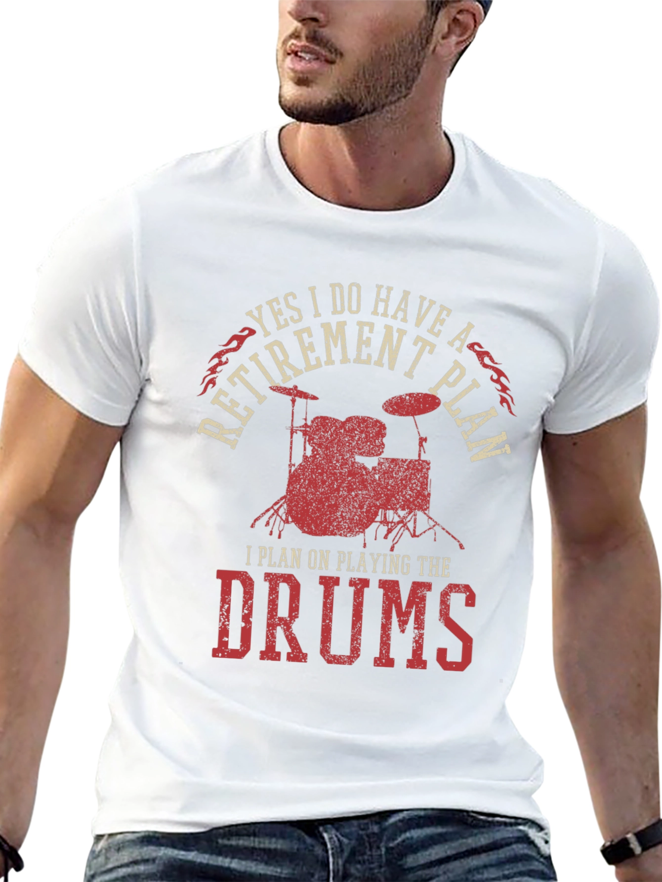 Funny Retirement Plan Drums T-Shirt for Musicians