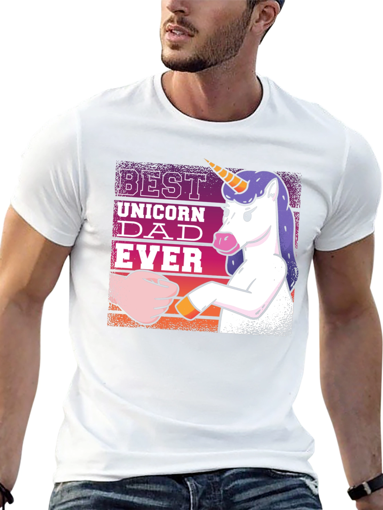 Best Unicorn Dad Ever Graphic T-Shirt