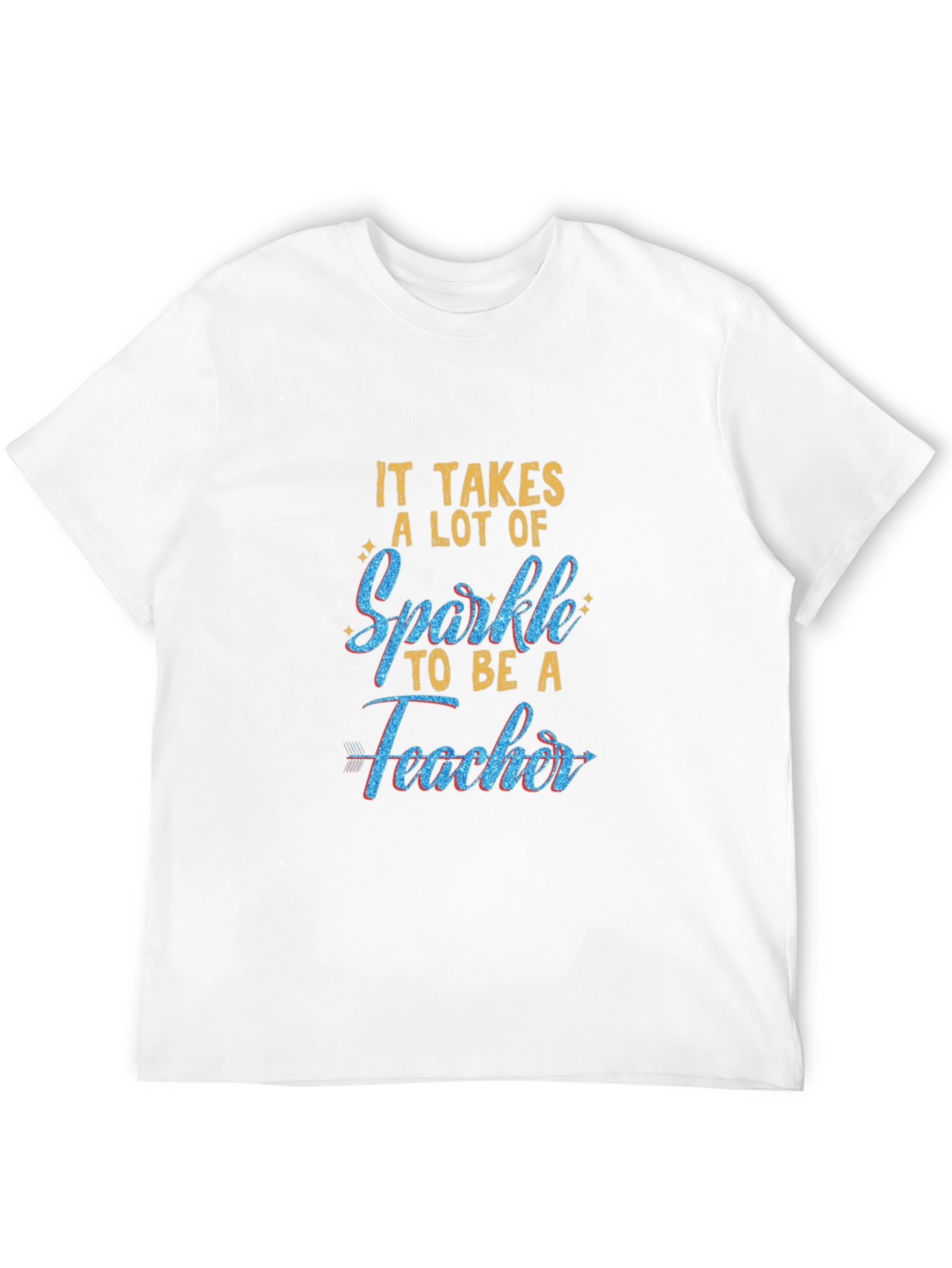 Sparkle Teacher Graphic Tee - Black Cotton T-Shirt