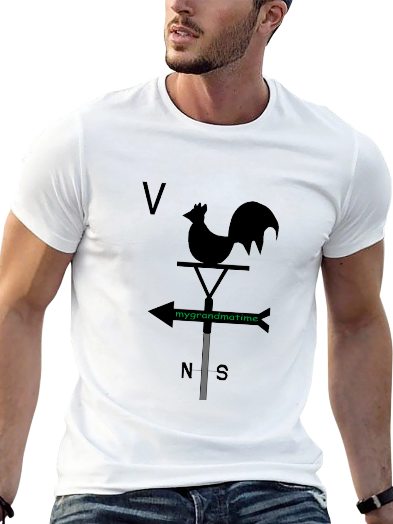 Black Rooster Weathervane Graphic T-Shirt