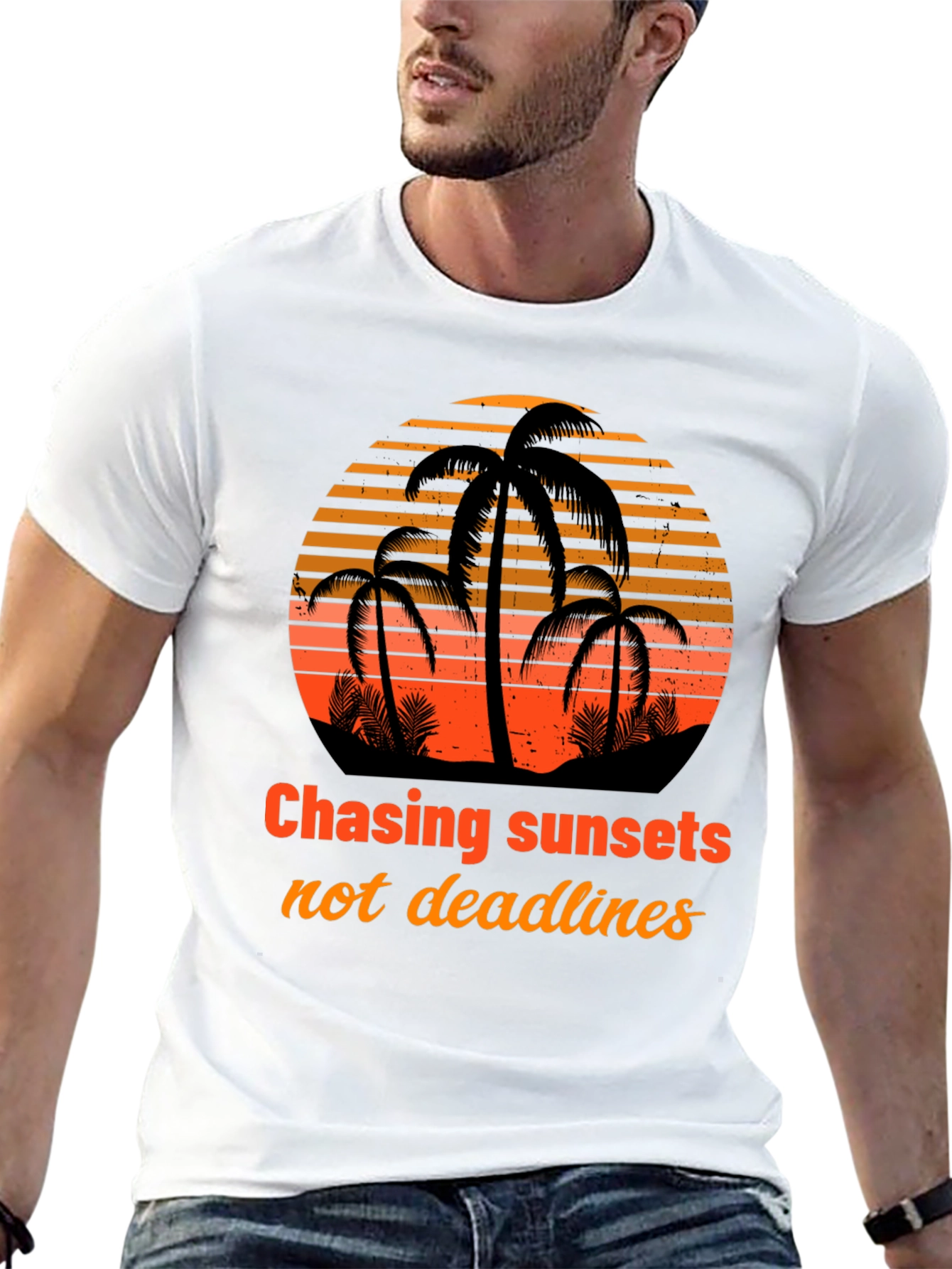 Chasing Sunsets T-Shirt - Tropical Design