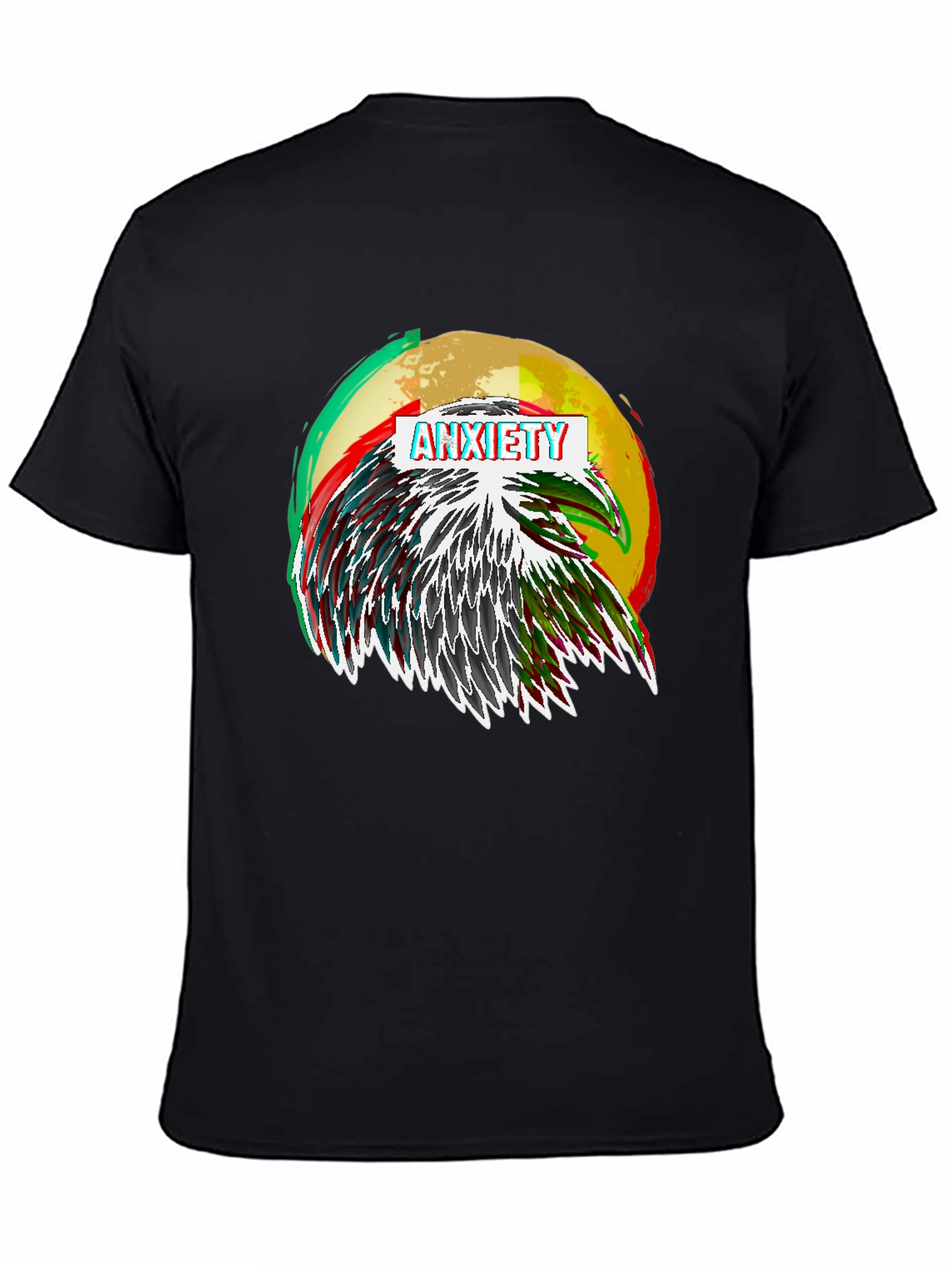 Anxiety Eagle Graphic Tee - Stylish Crew Neck T-Shirt