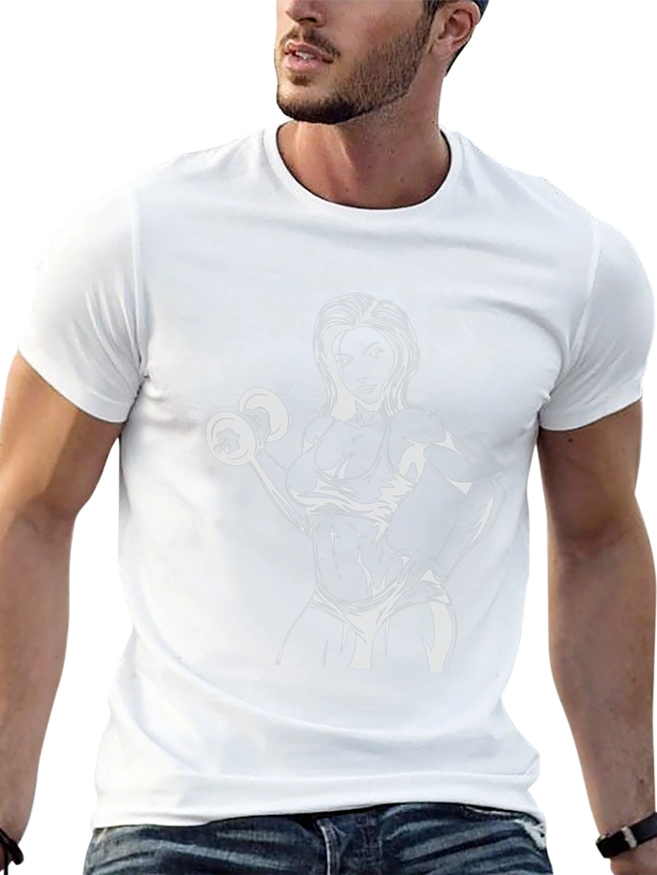 Fitness Woman Graphic Tee - Workout Motivation Shirt