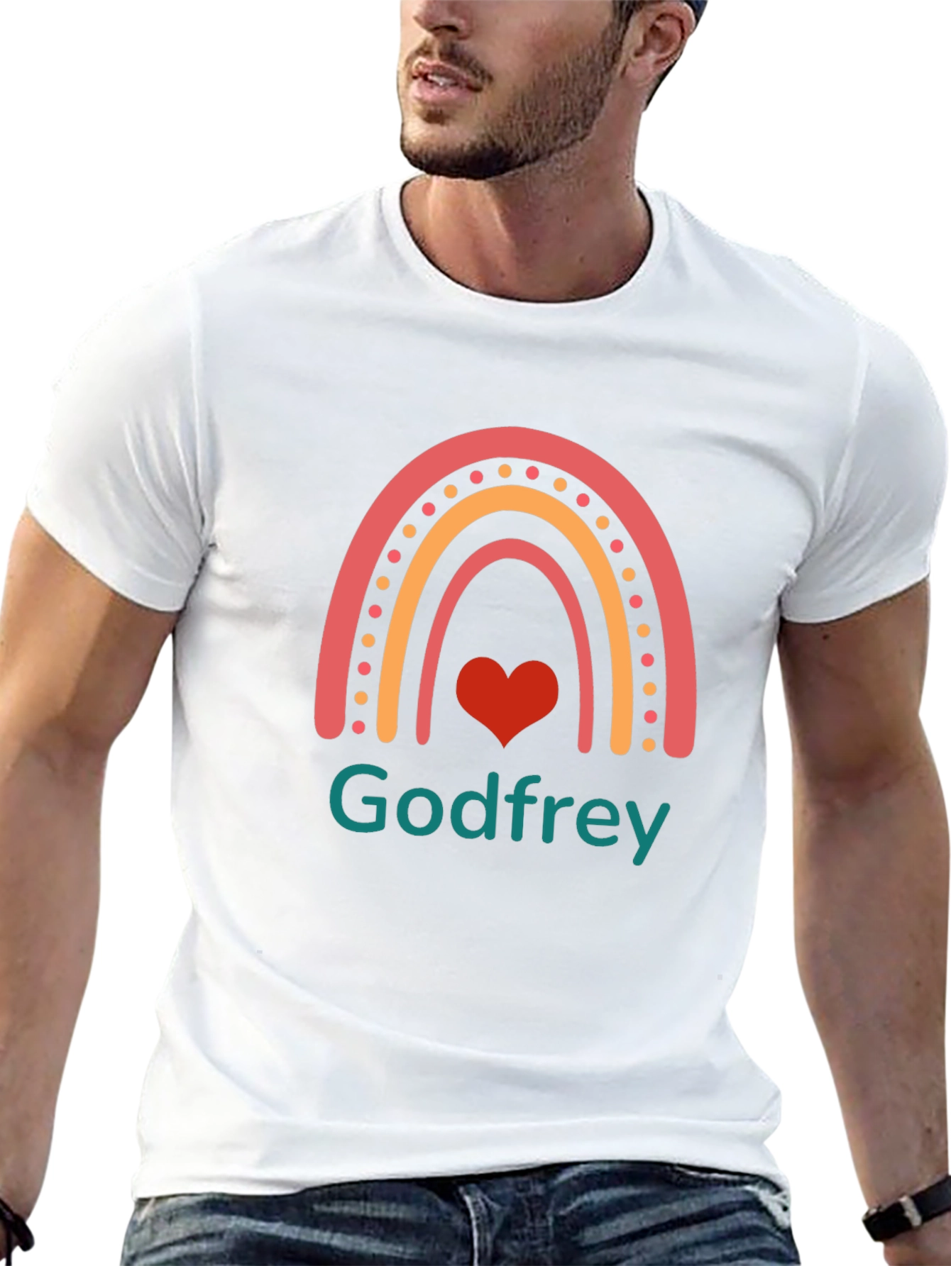 Godfrey Rainbow Heart Graphic Tee - Black
