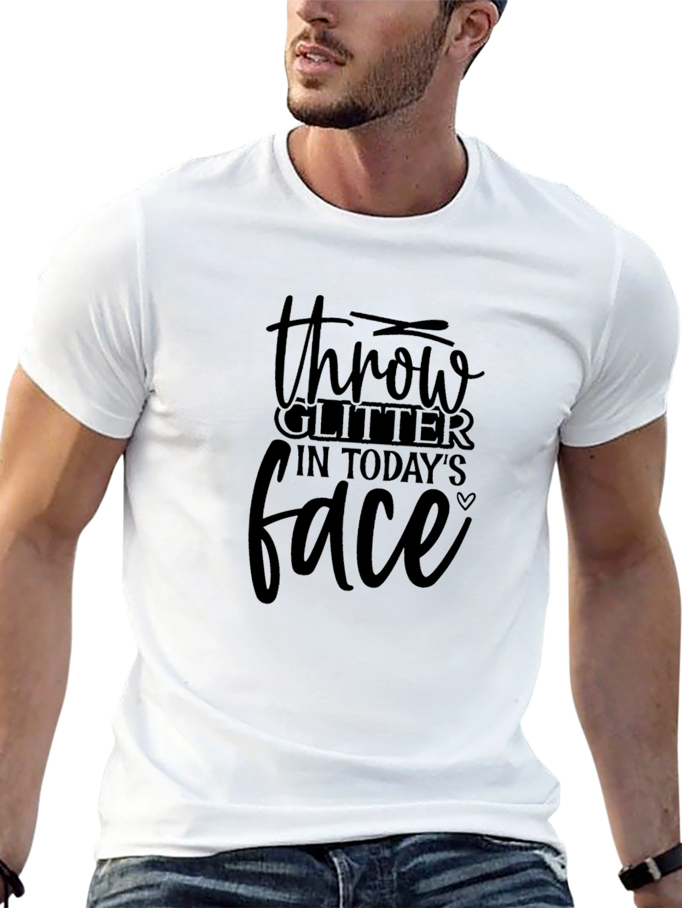 Throw Glitter in Todays Face Black Graphic Tee