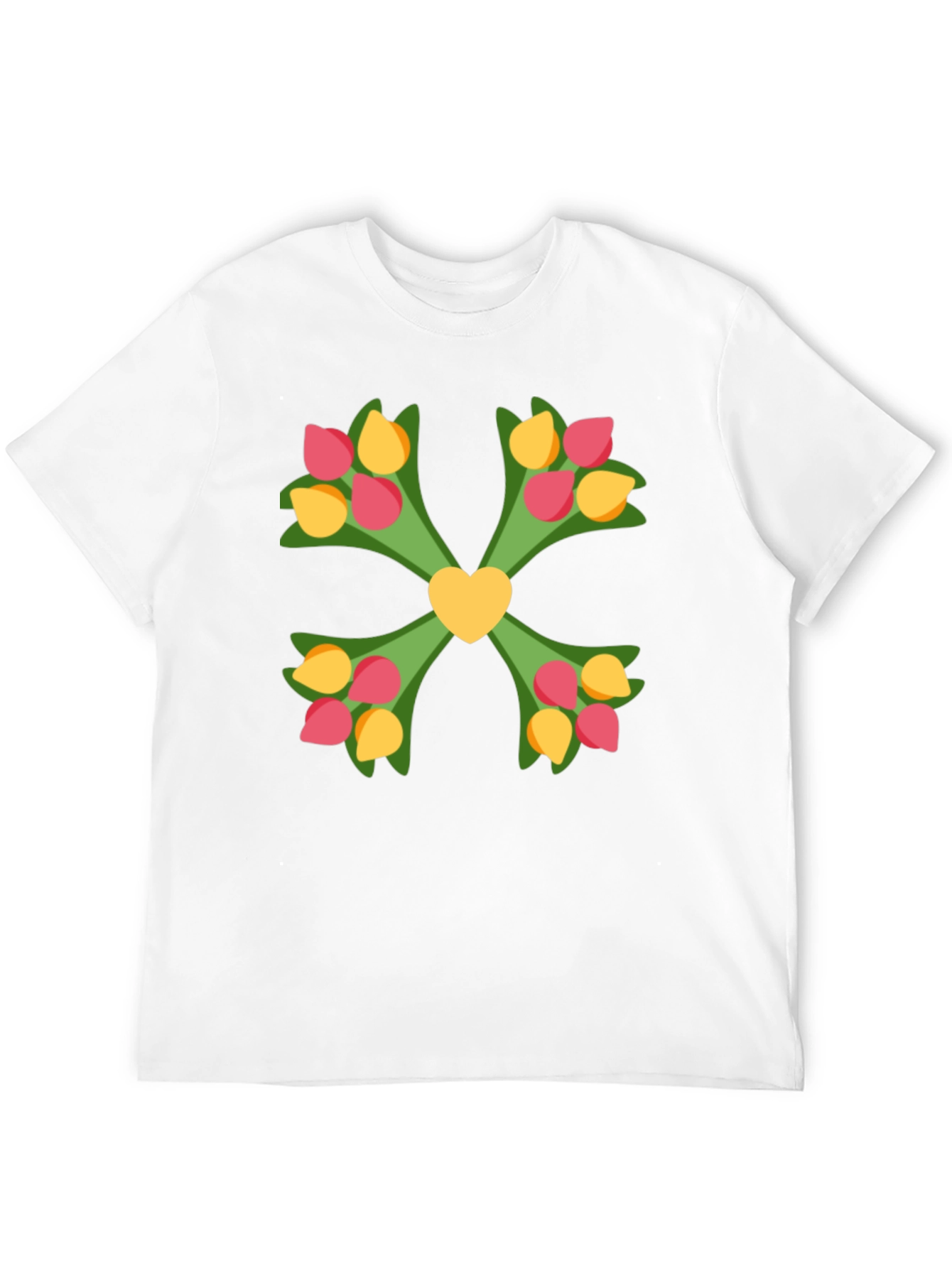 Floral Heart T-Shirt - Black Graphic Tee
