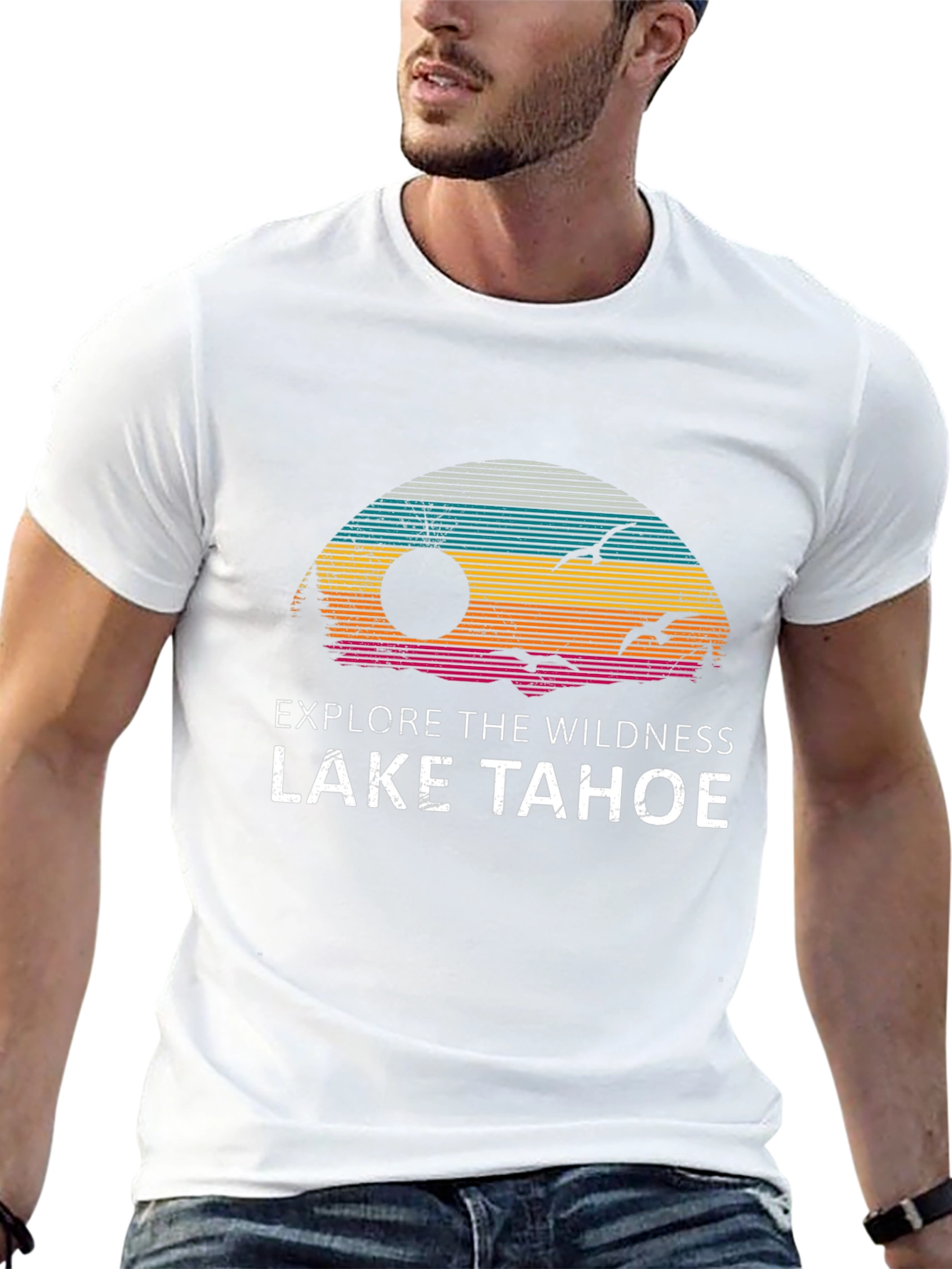 Lake Tahoe Explore Wildness Black T-Shirt