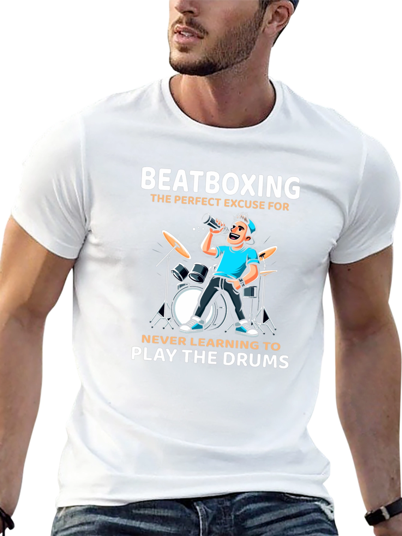 Beatboxing Drums Graphic Tee - Funny Music Shirt