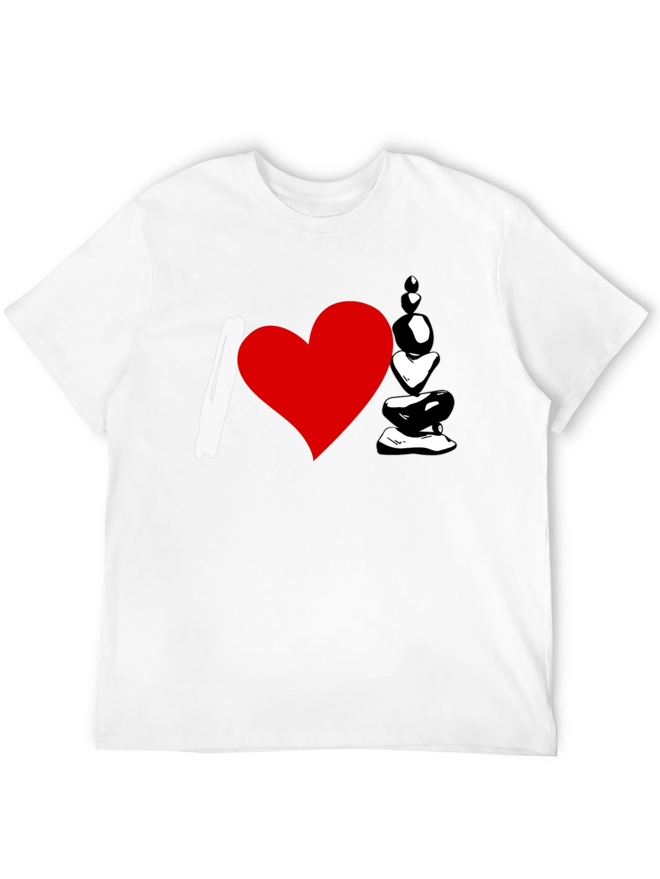 I Love Rocks Graphic Tee - Black Cotton T-Shirt