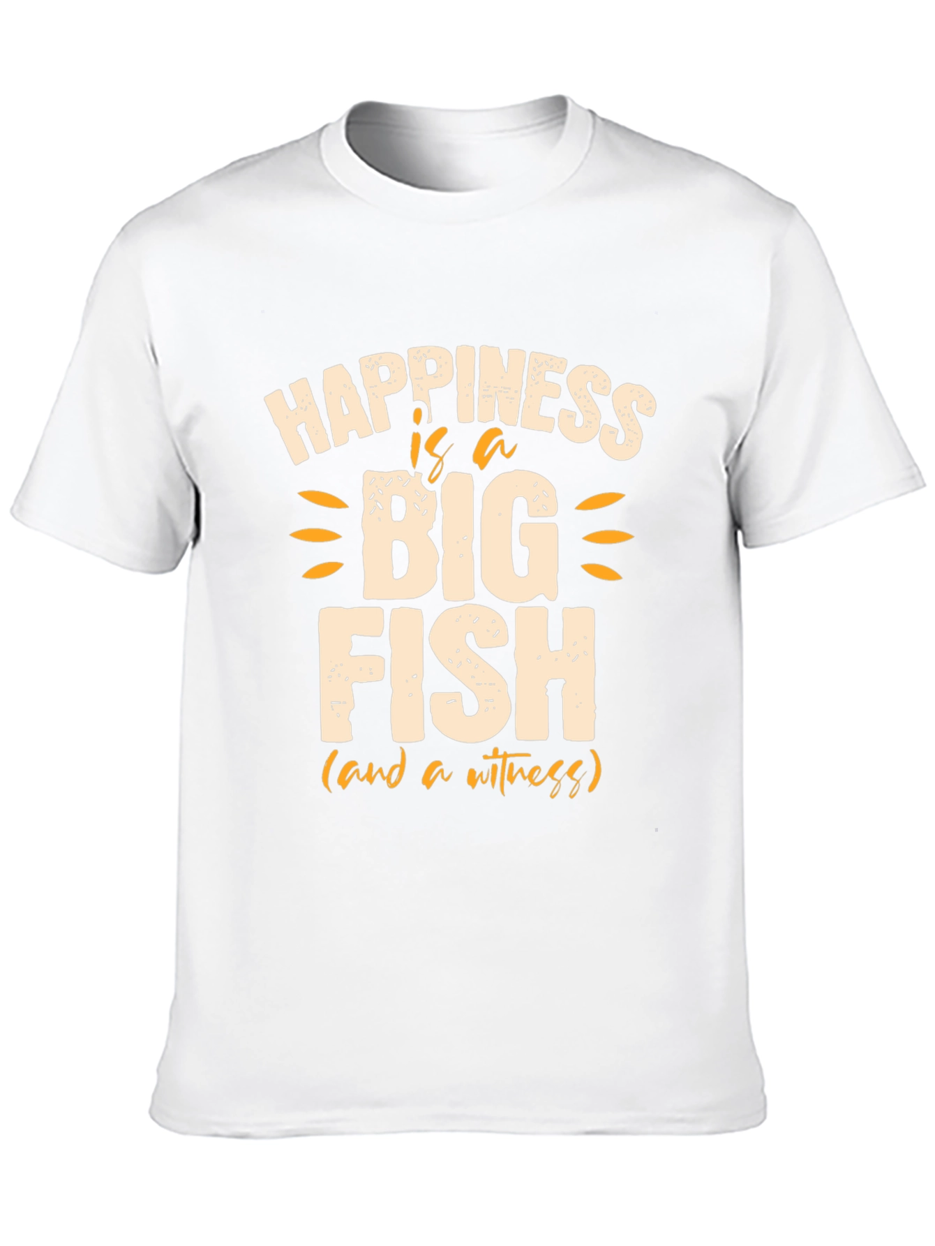 Happiness Is a Big Fish Mens Black T-Shirt