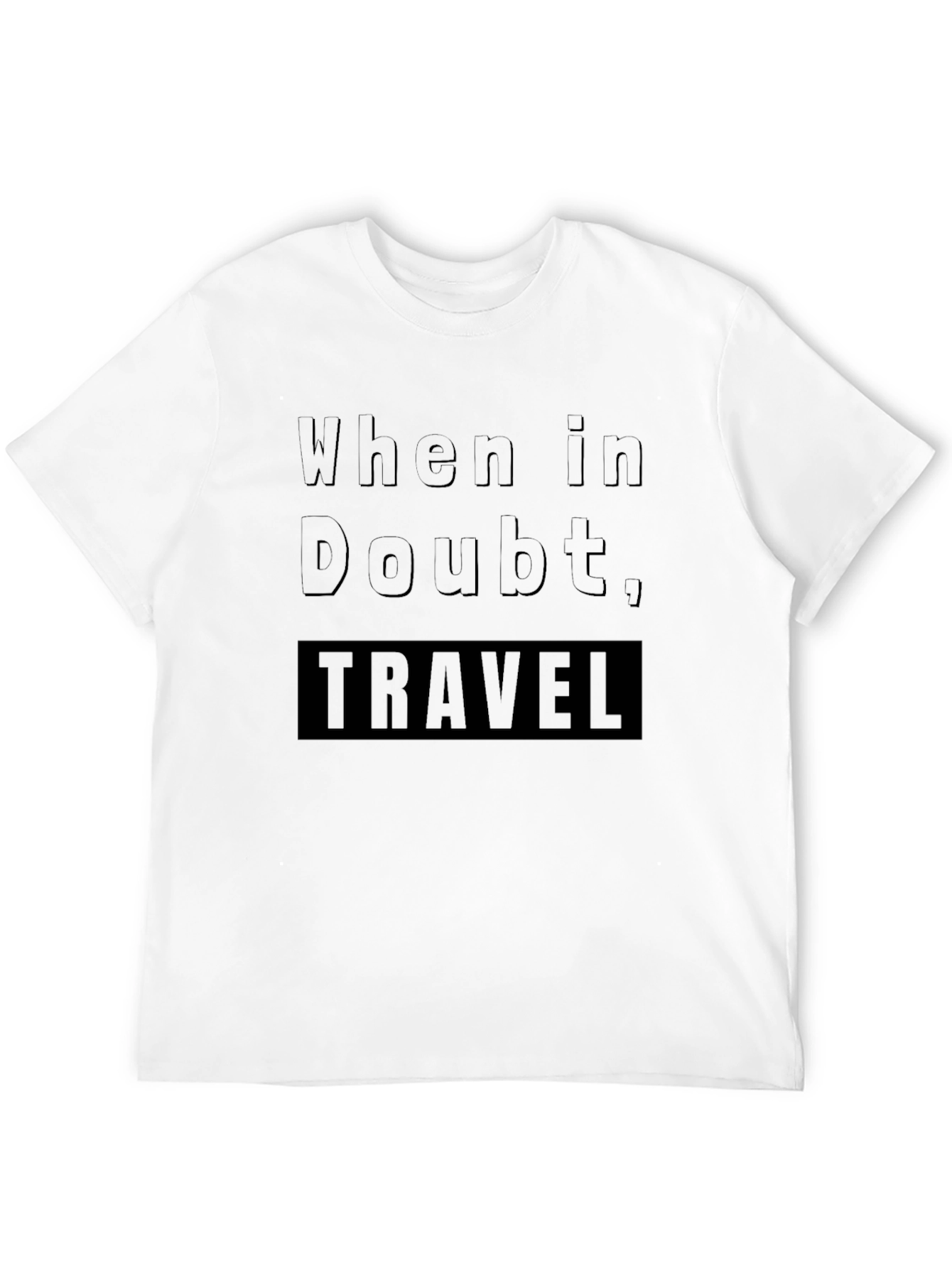When in Doubt Travel Black Graphic Tee