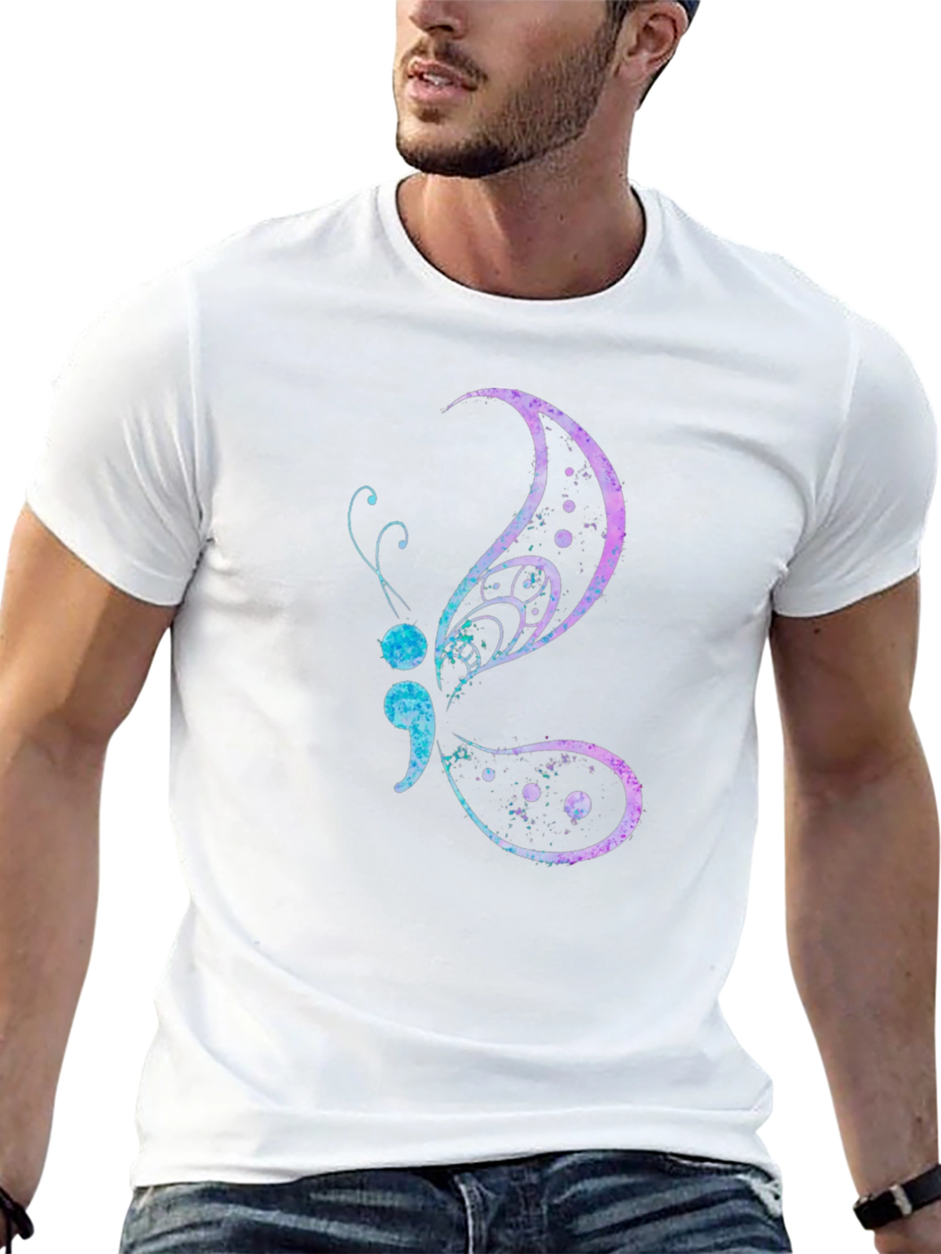 Butterfly Semicolon T-Shirt - Mental Health Awareness Tee