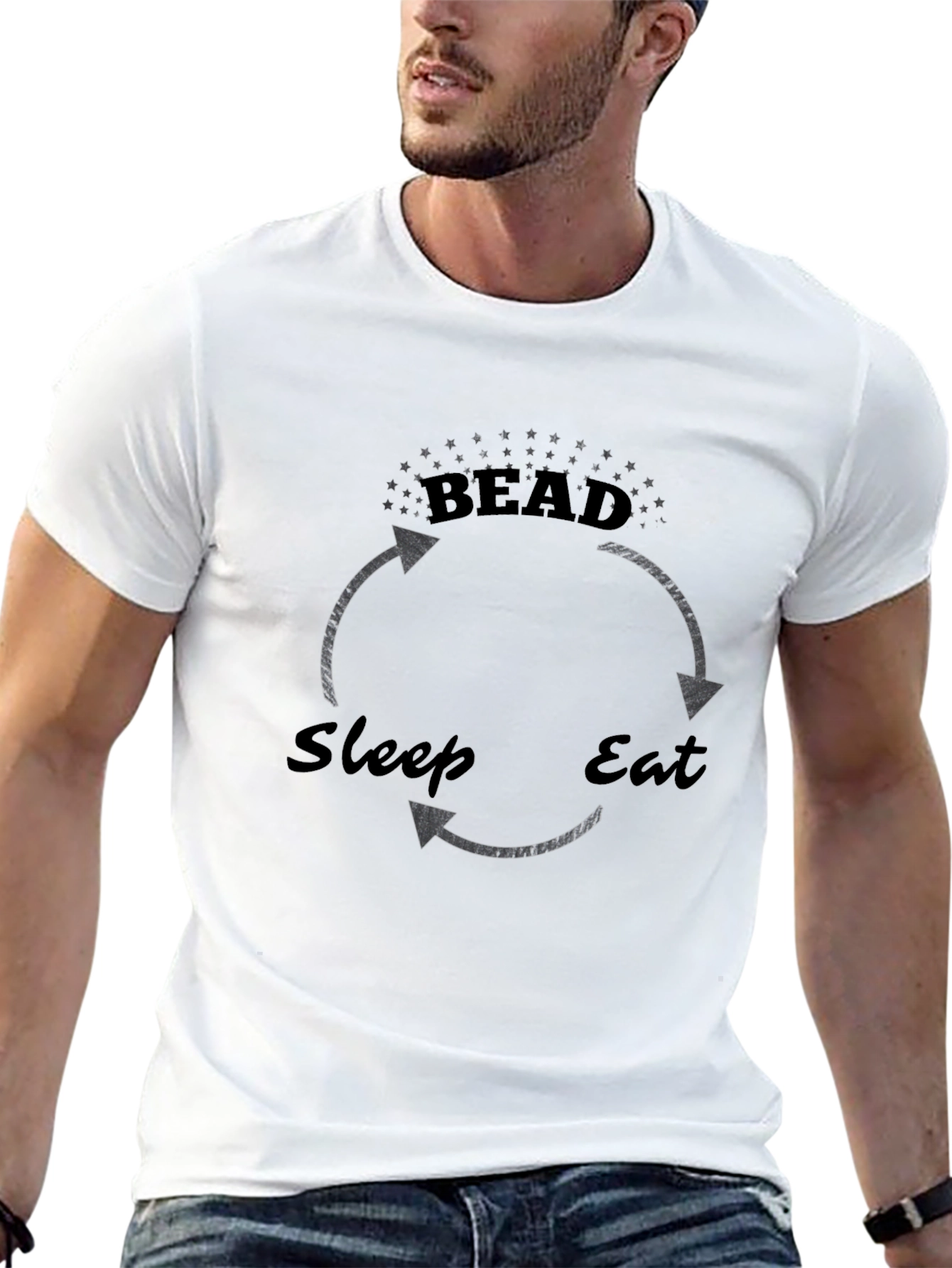 Bead Eat Sleep Repeat T-Shirt - Black Graphic Tee